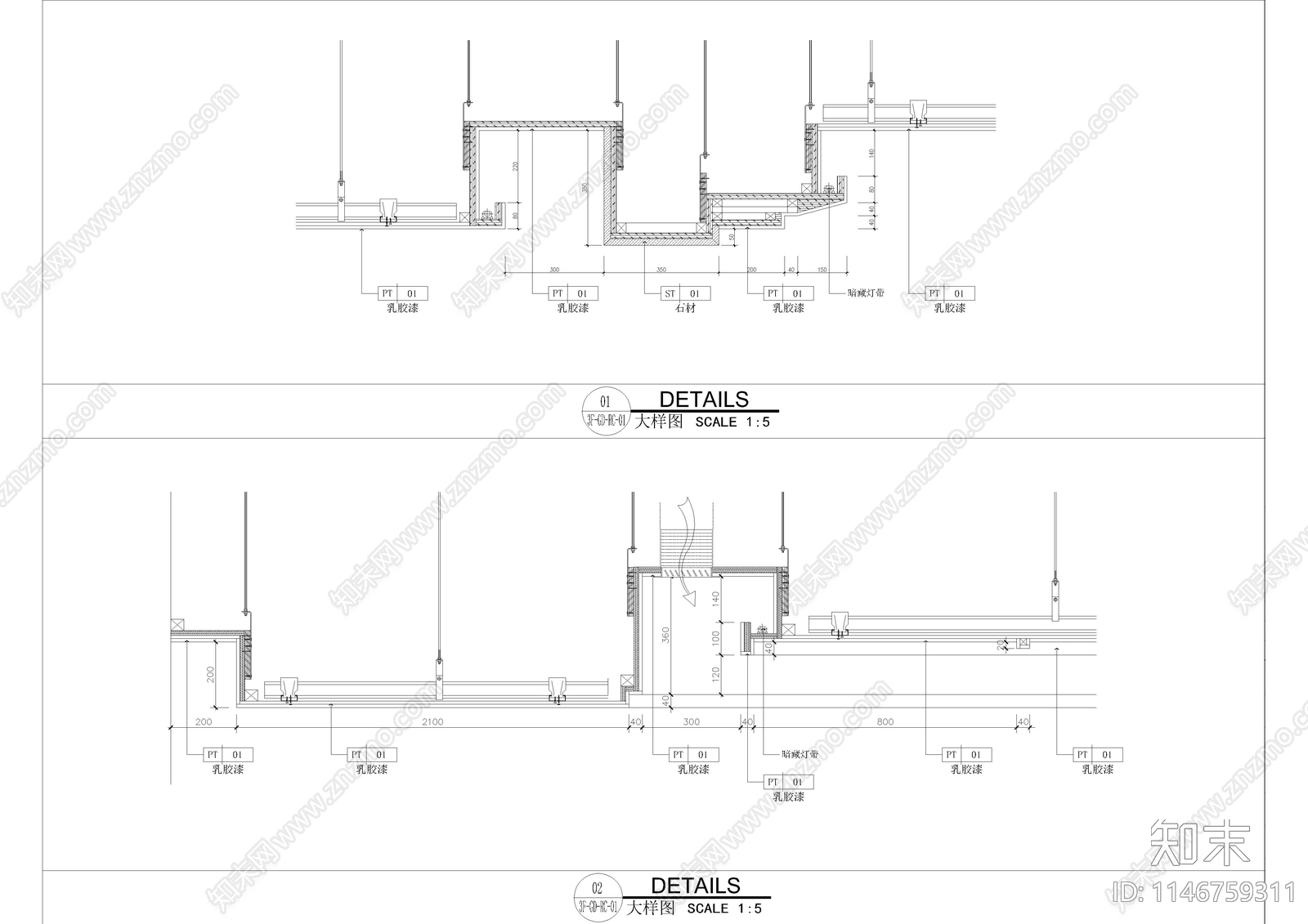 酒店公共电梯厅走道室内cad施工图下载【ID:1146759311】