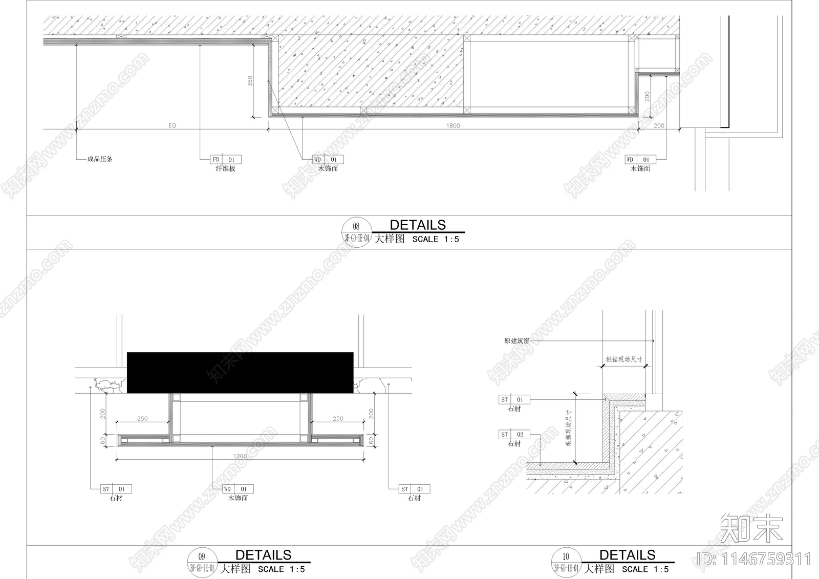 酒店公共电梯厅走道室内cad施工图下载【ID:1146759311】