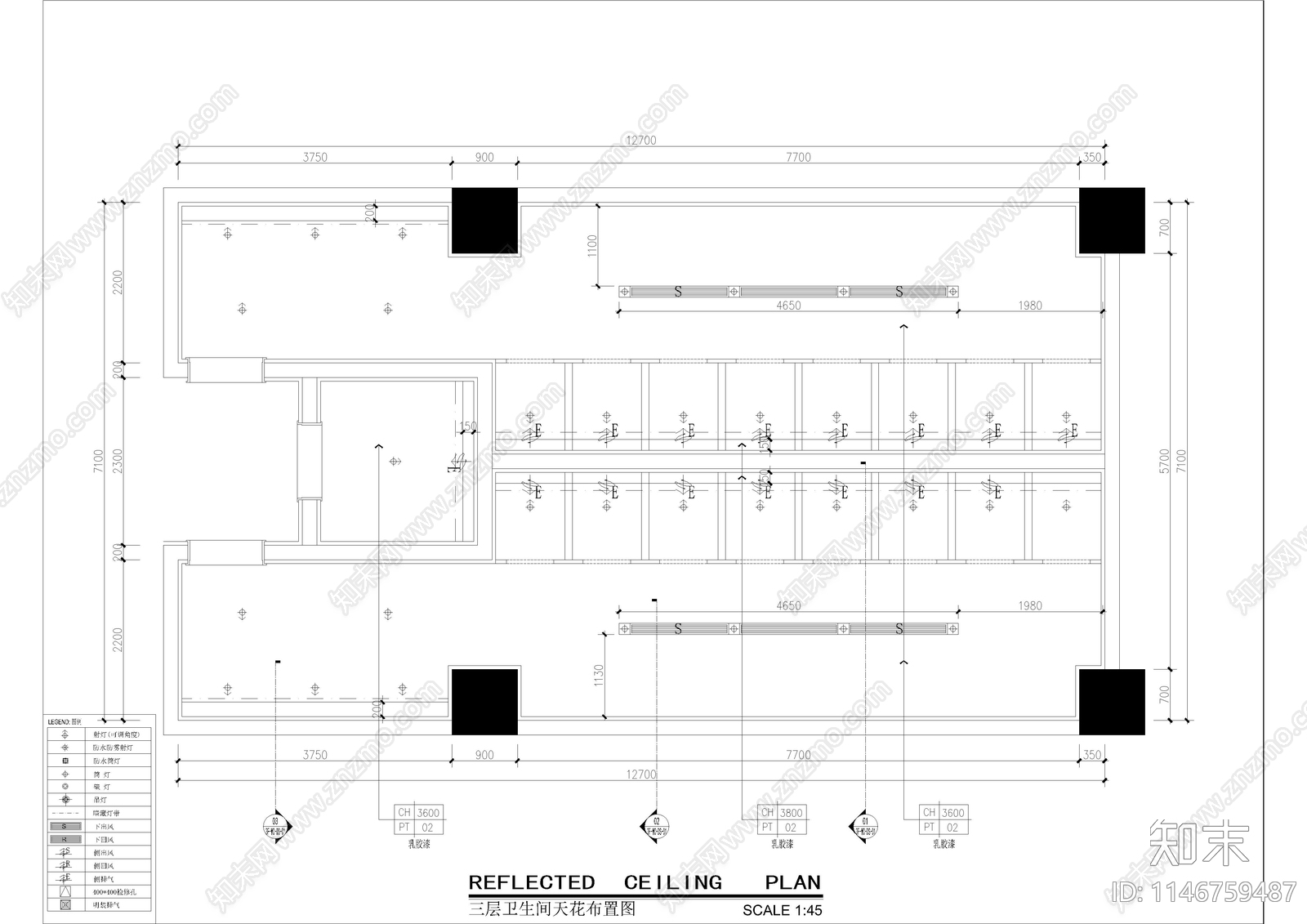 公共卫生间室内cad施工图下载【ID:1146759487】