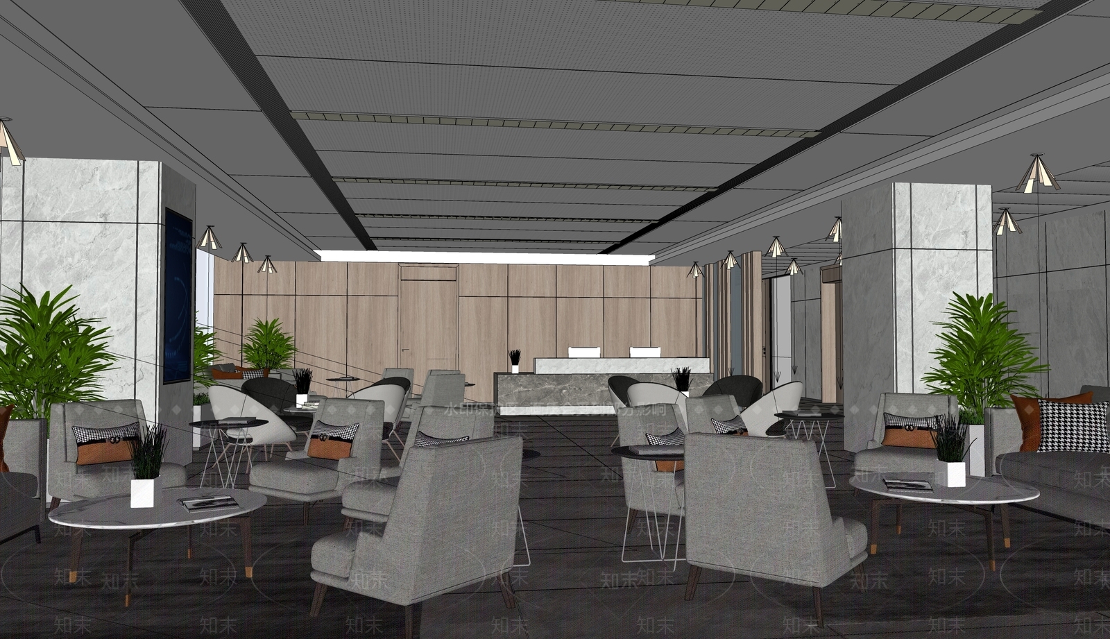 现代休息等候区SU模型下载【ID:1146762904】