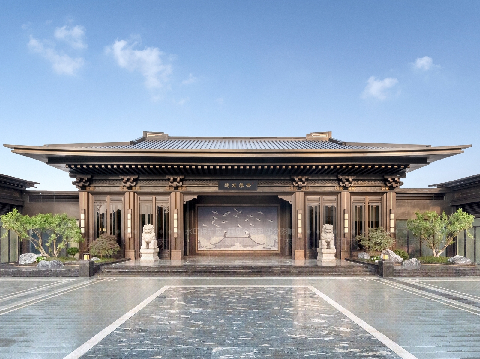 中式入口门头SU模型下载【ID:1146763171】