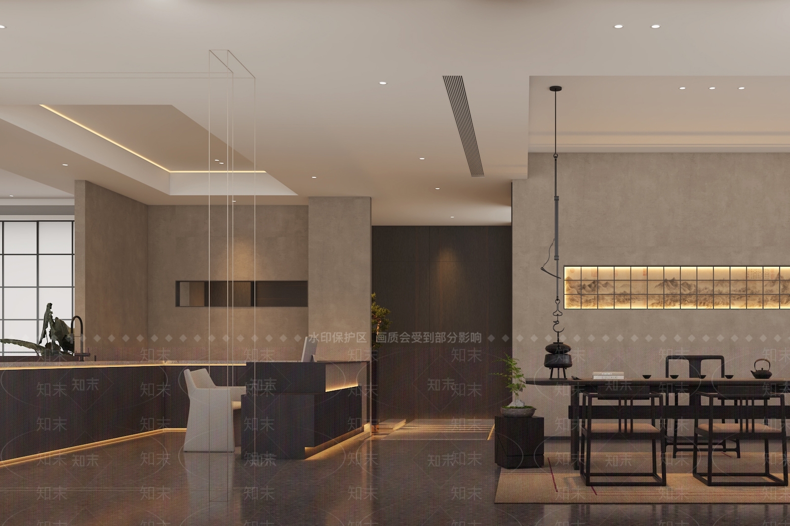 会客厅办公区茶水吧茶室3D模型下载【ID:1146767020】_知末3d模型网