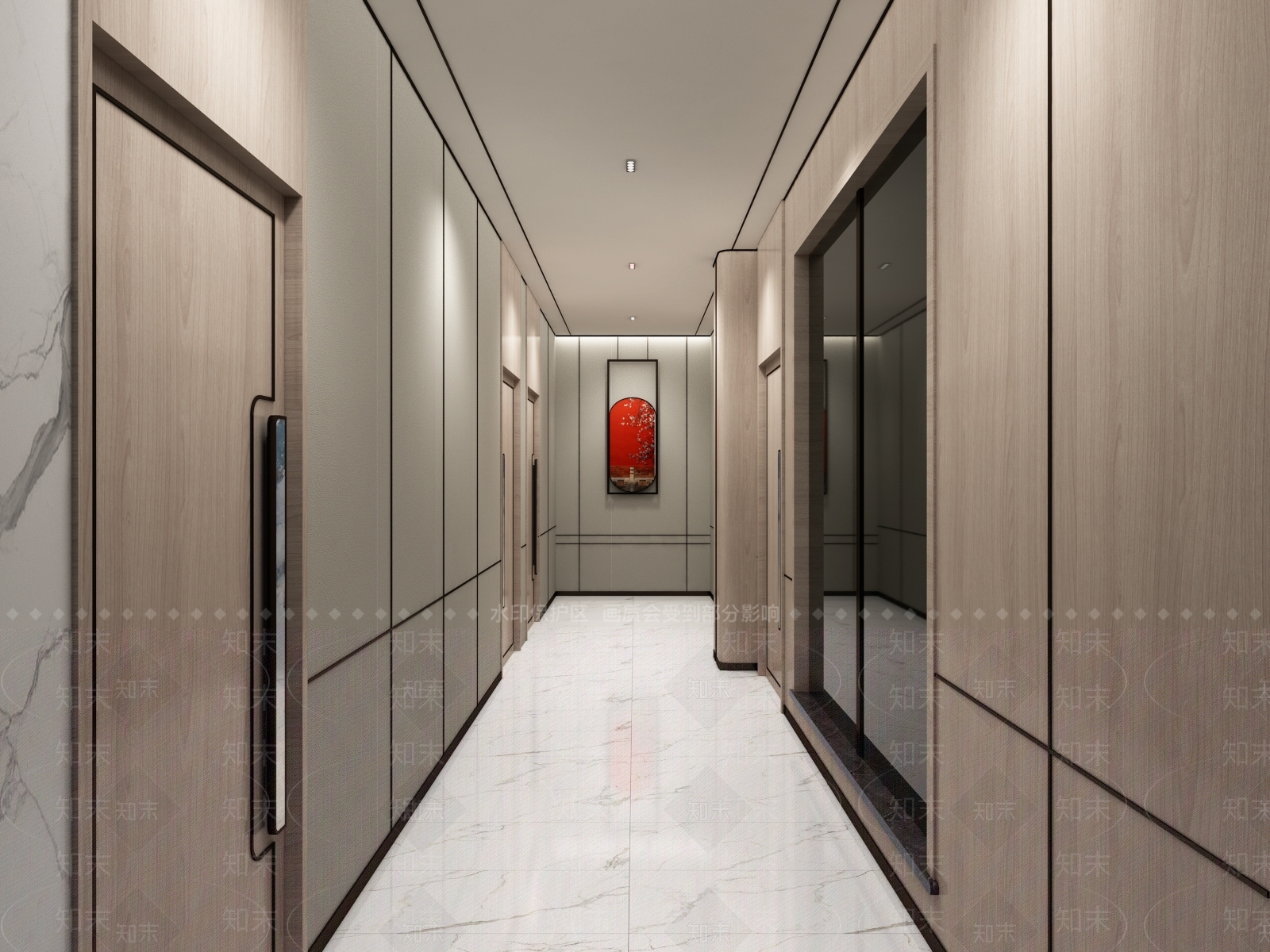 现代办公室走道3D模型下载【ID:1146771034】