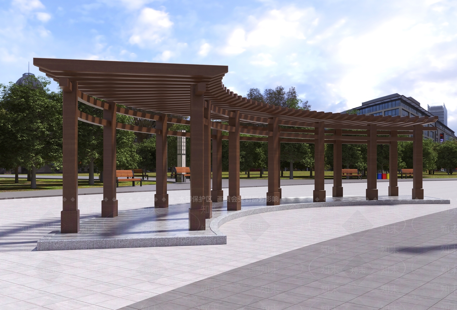 现代廊架3D模型下载【ID:1146775461】