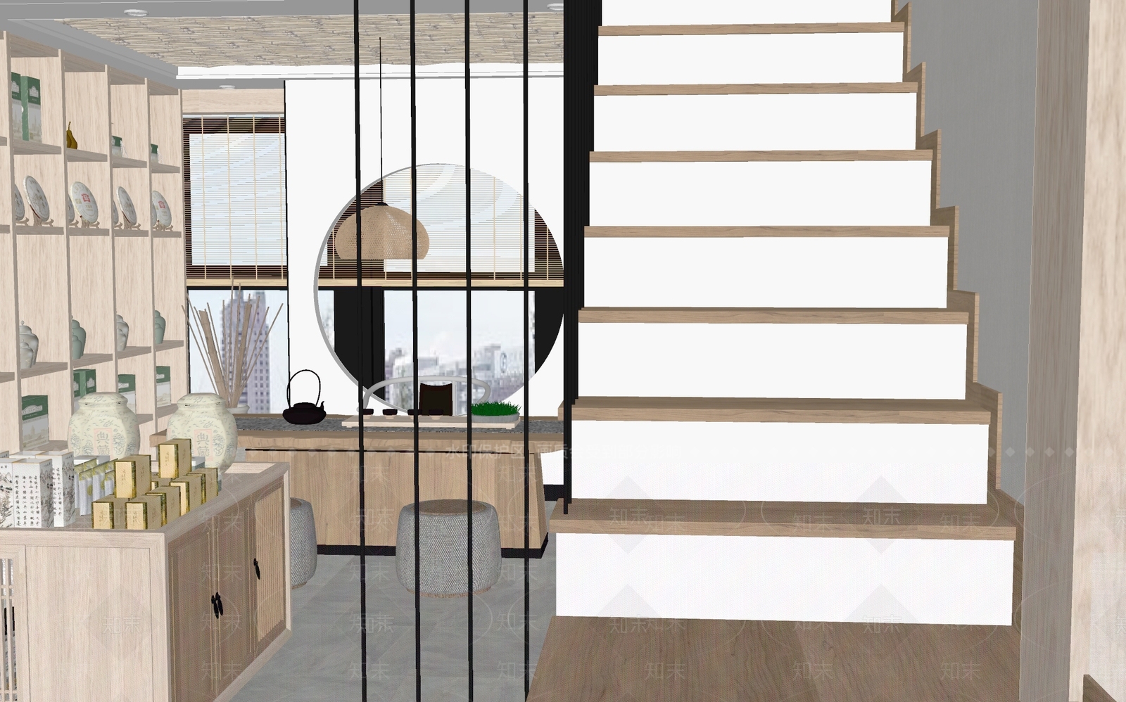现代楼梯间SU模型下载【ID:1146779711】