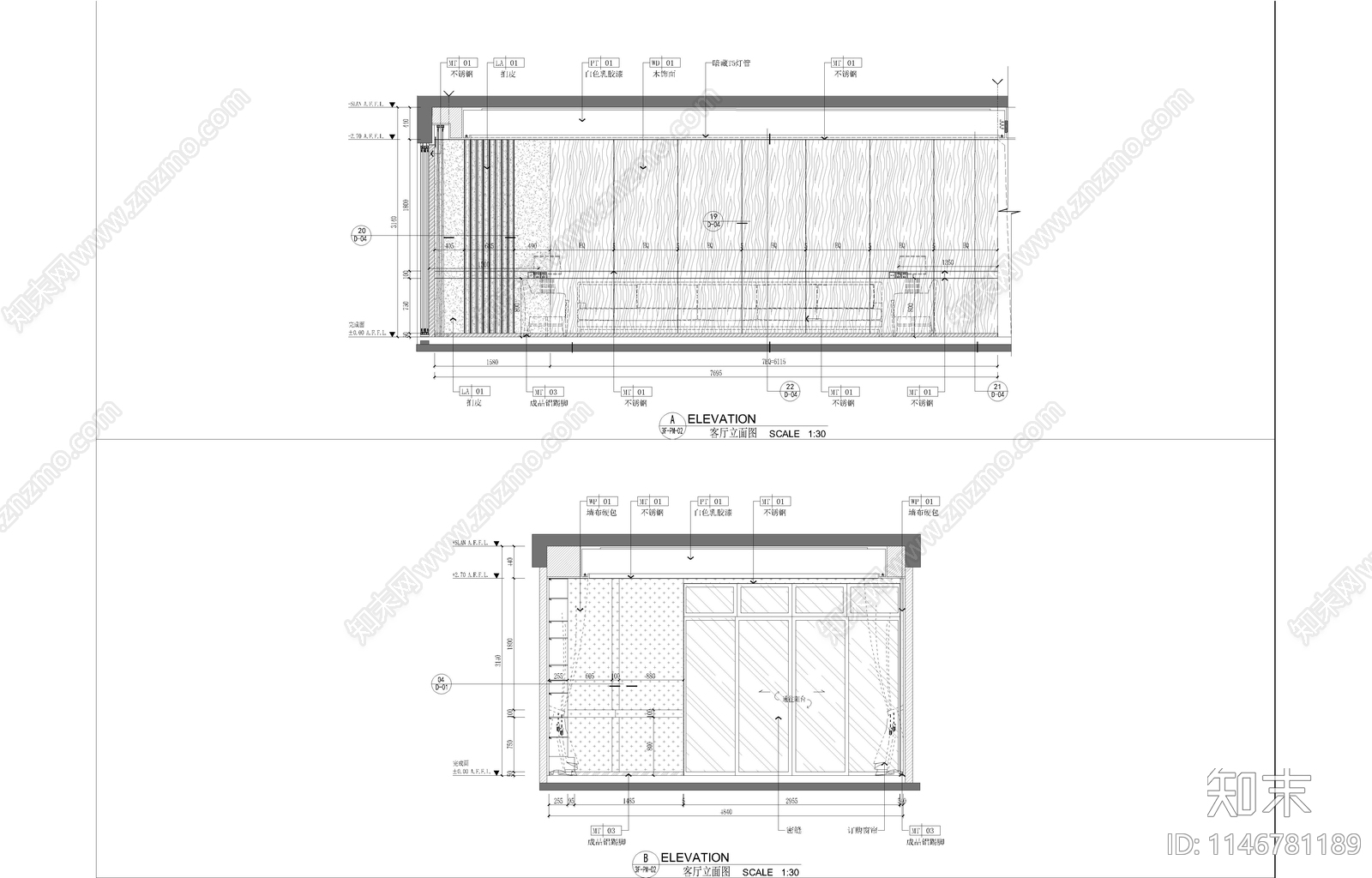 018E3户型室内cad施工图下载【ID:1146781189】