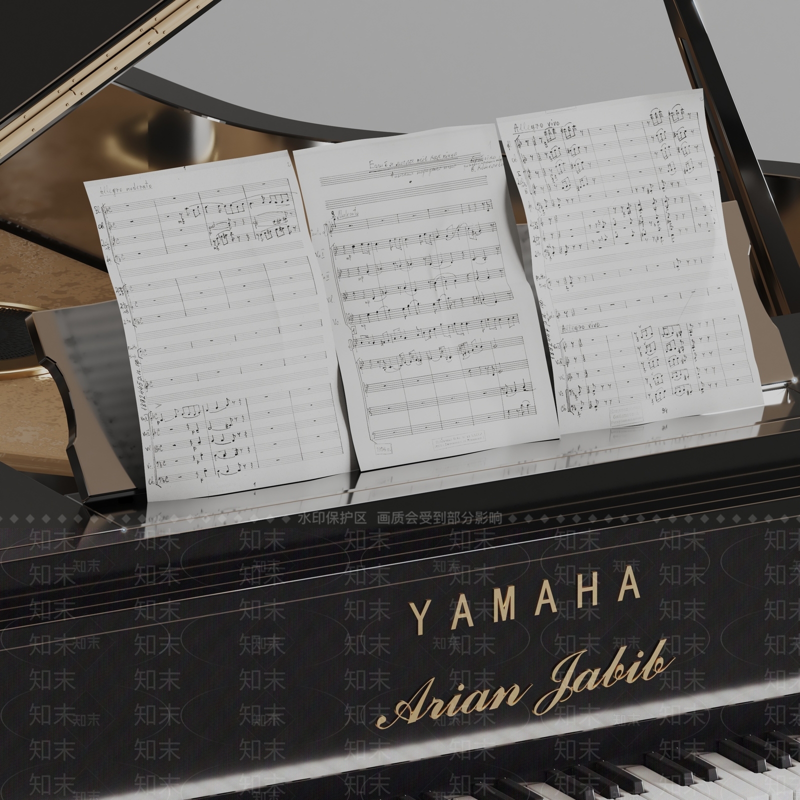 现代乐谱SU模型下载【ID:1146784843】