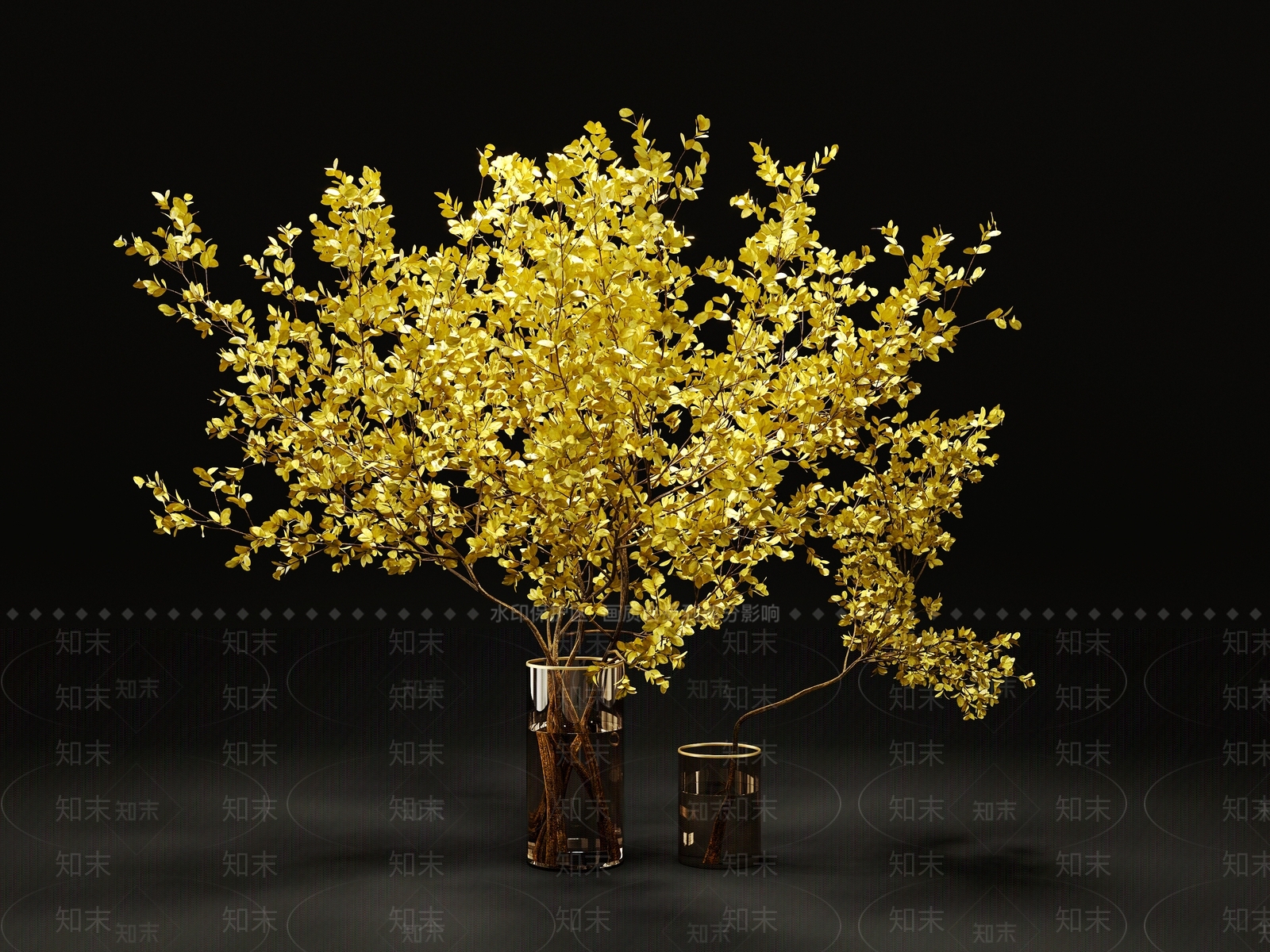 现代花瓶花艺装饰花3D模型下载【ID:1146786638】