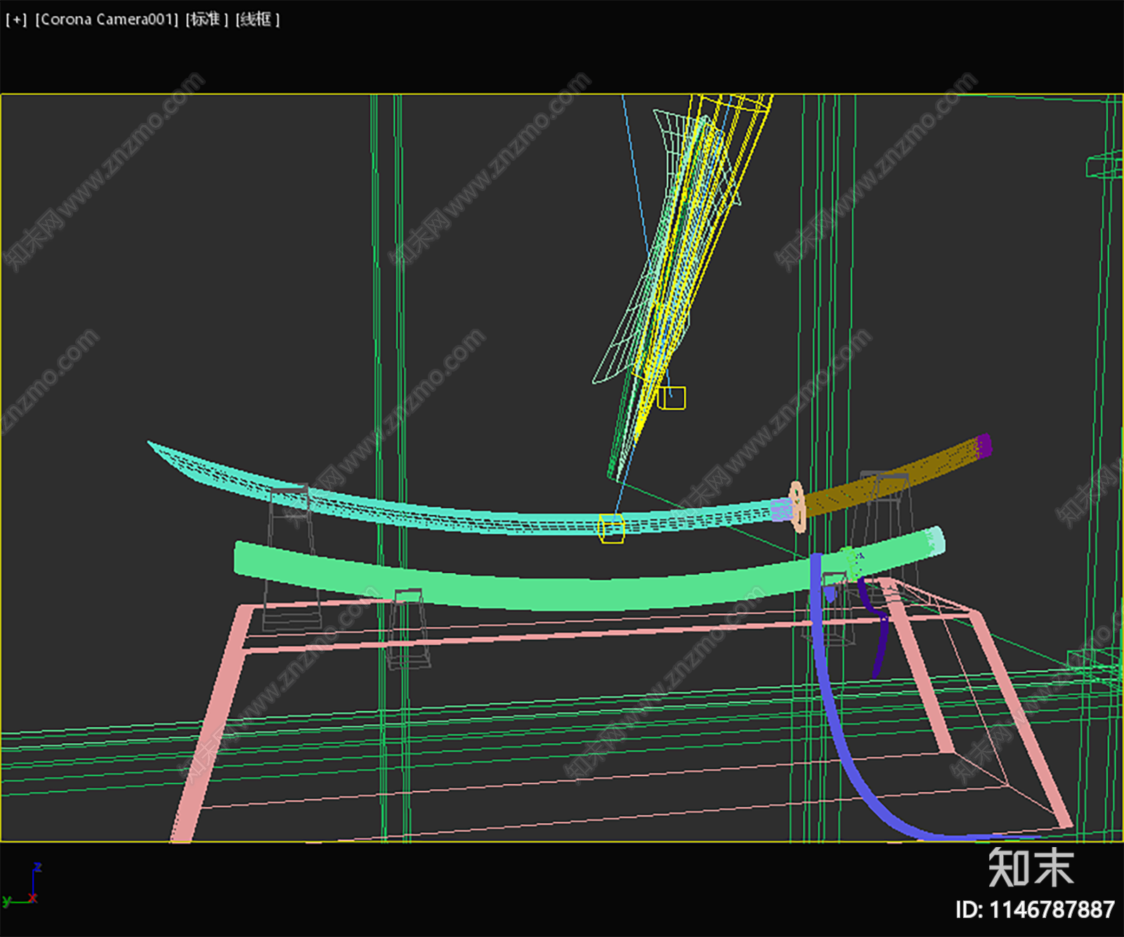 和风武士刀3D模型下载【ID:1146787887】