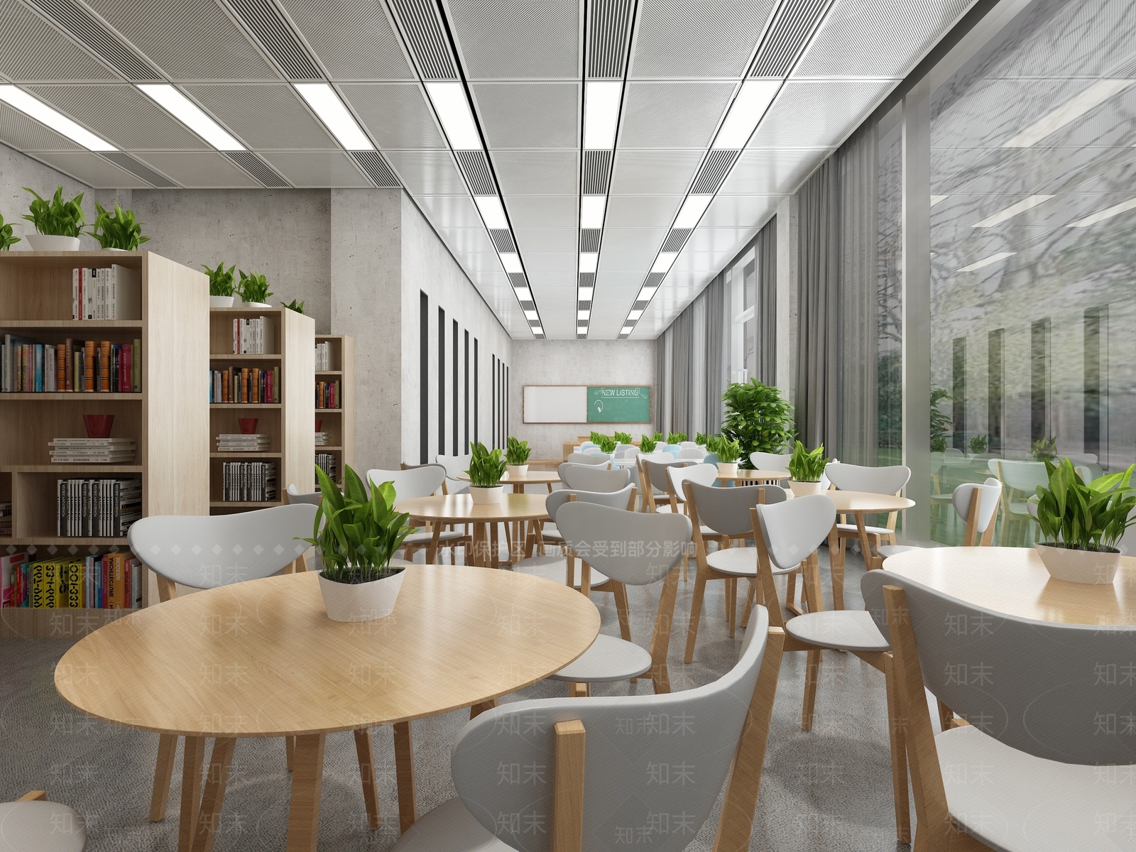 现代图书馆书吧3D模型下载【ID:1146791485】