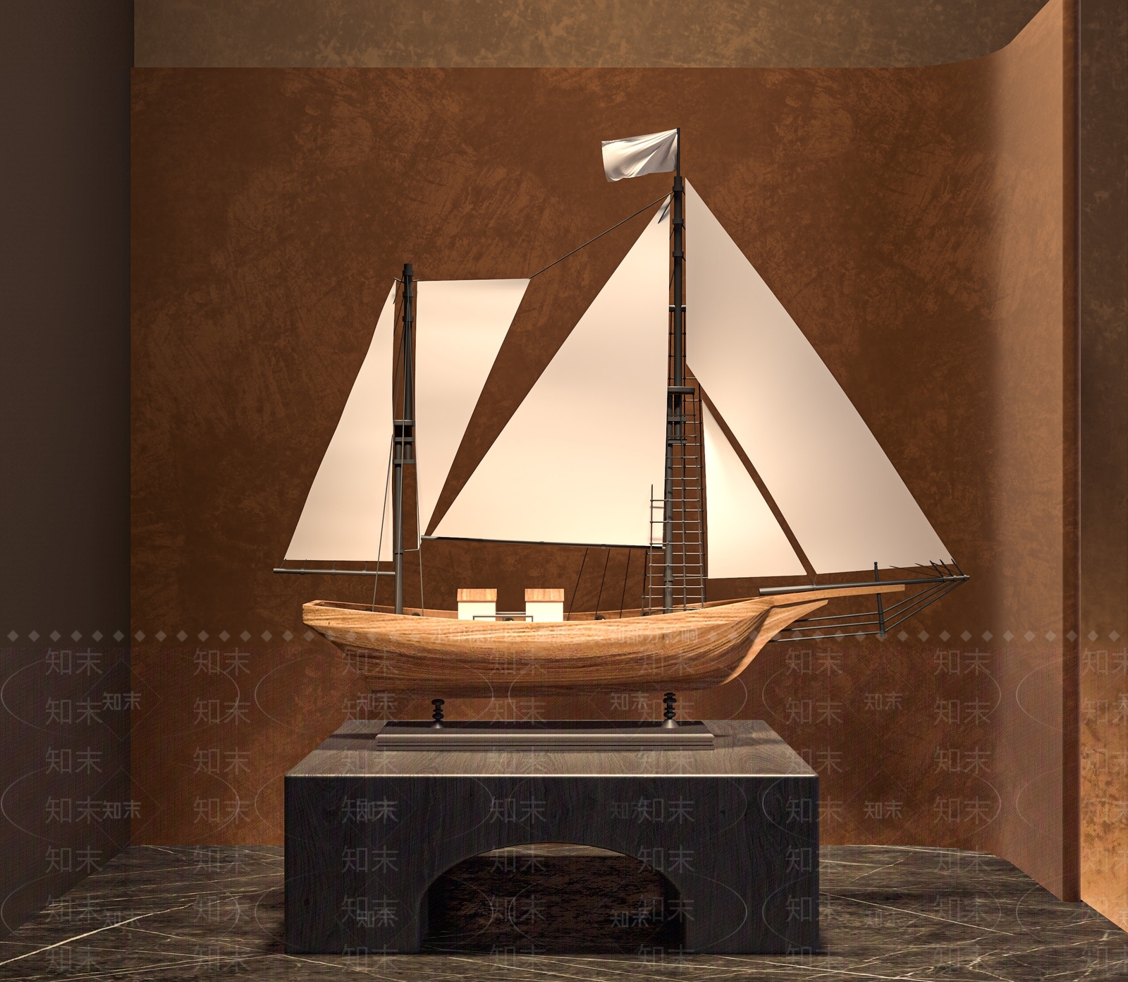 艺术品船摆件3D模型下载【ID:1146791749】
