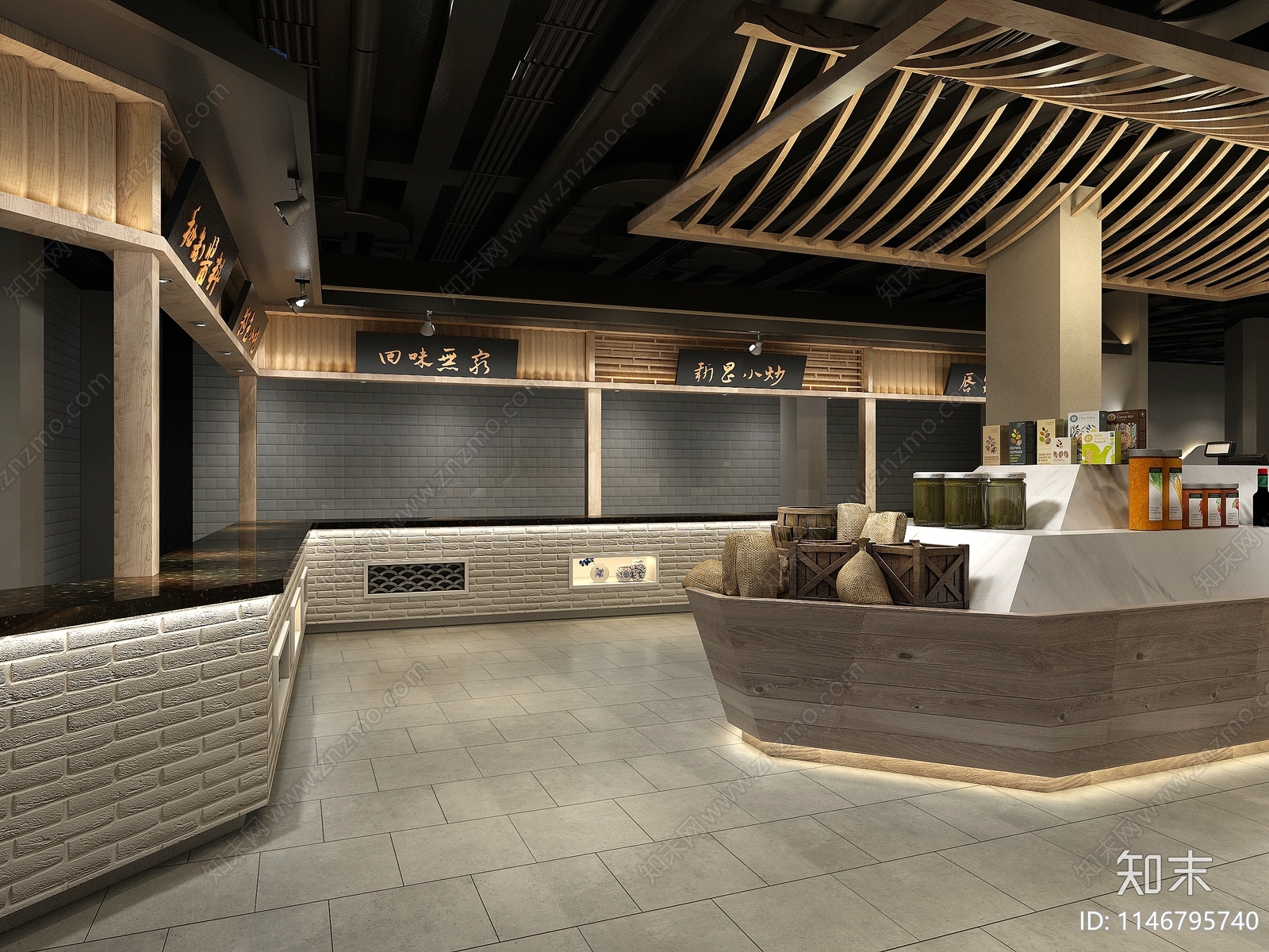 新昌妙智缘餐厅室内cad施工图下载【ID:1146795740】