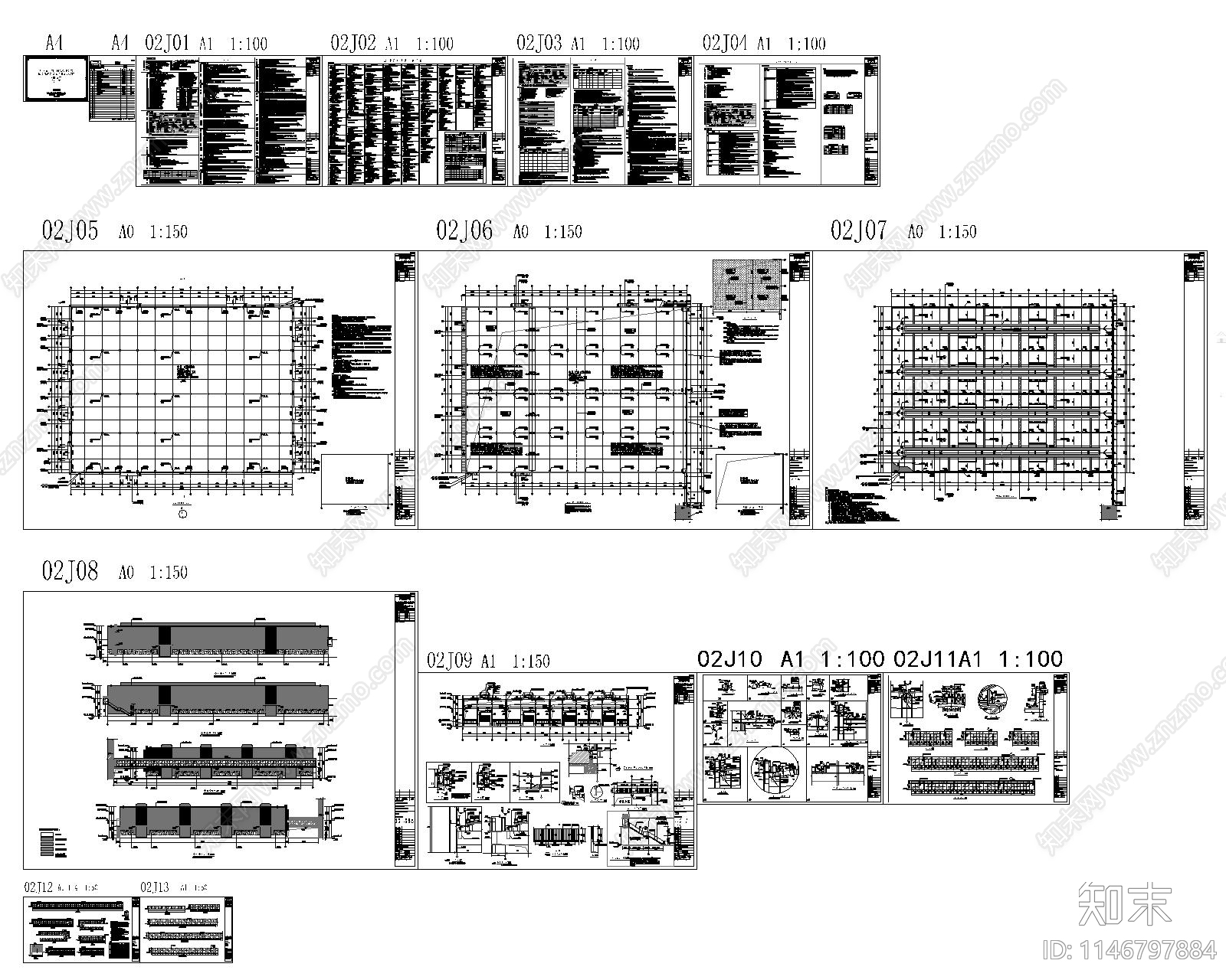 厂房车间建筑cad施工图下载【ID:1146797884】