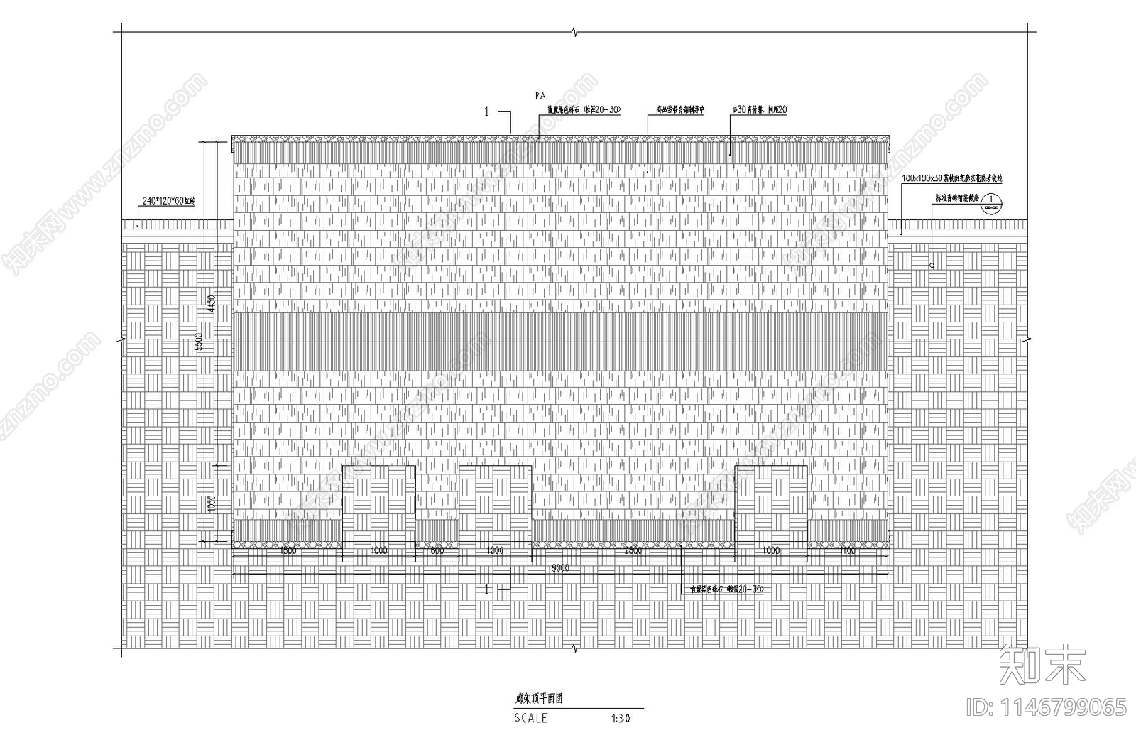 廊架景观cad施工图下载【ID:1146799065】