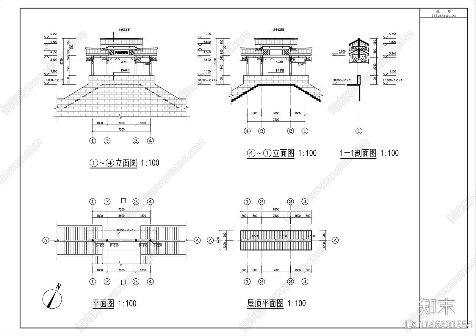 某古建筑建筑cad施工图下载【ID:1146801554】