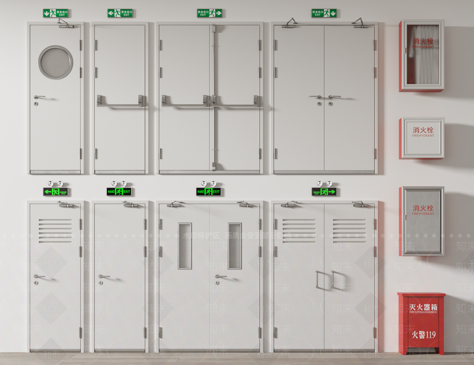 现代消防门3D模型下载【ID:1146802788】