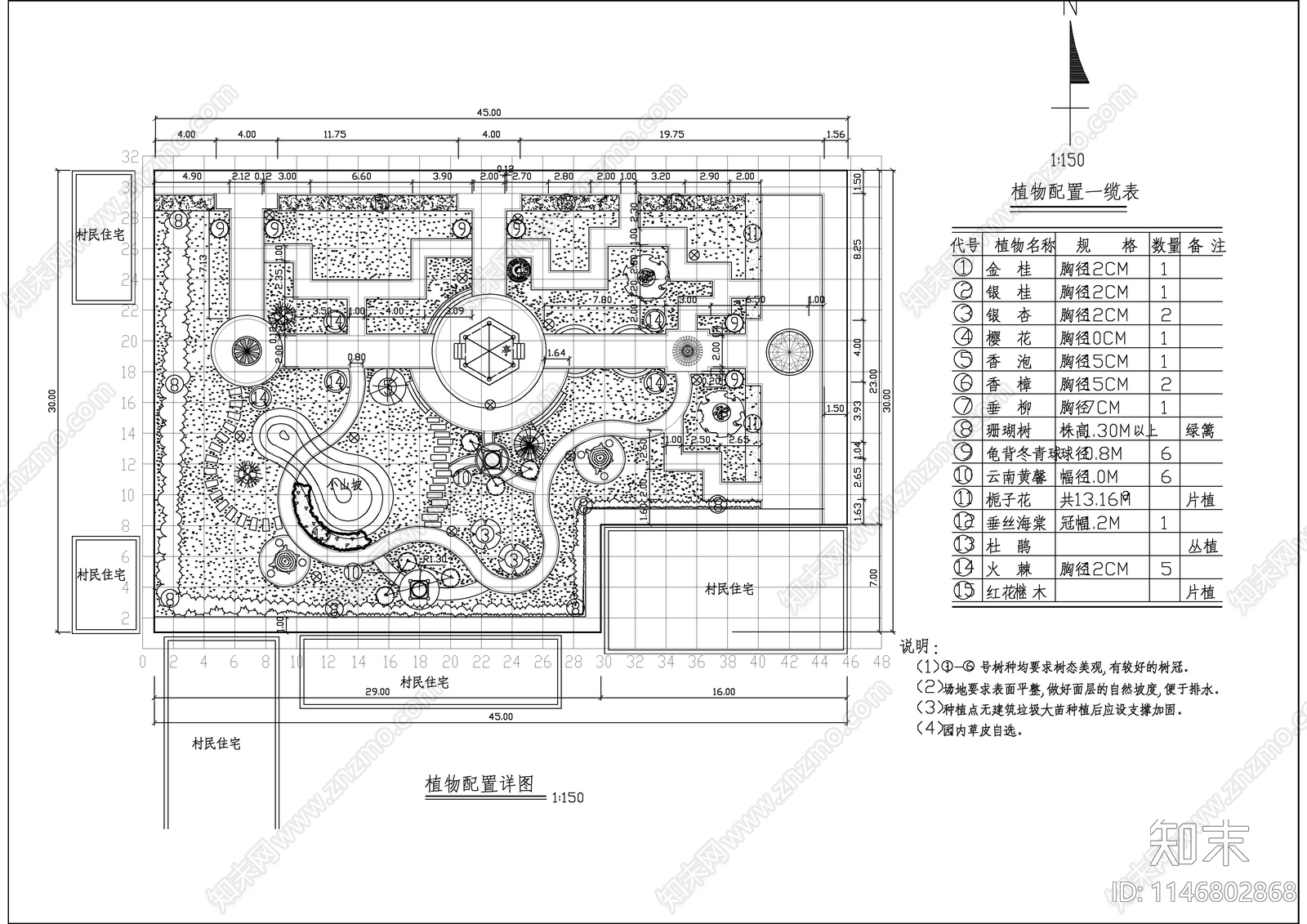 小公园园林绿化施工图下载【ID:1146802868】