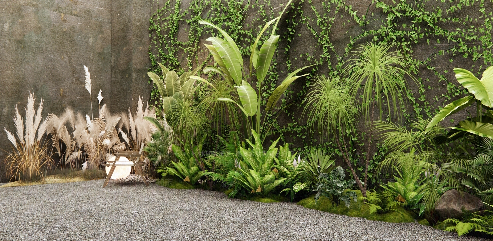 现代植物堆3D模型下载【ID:1146804540】