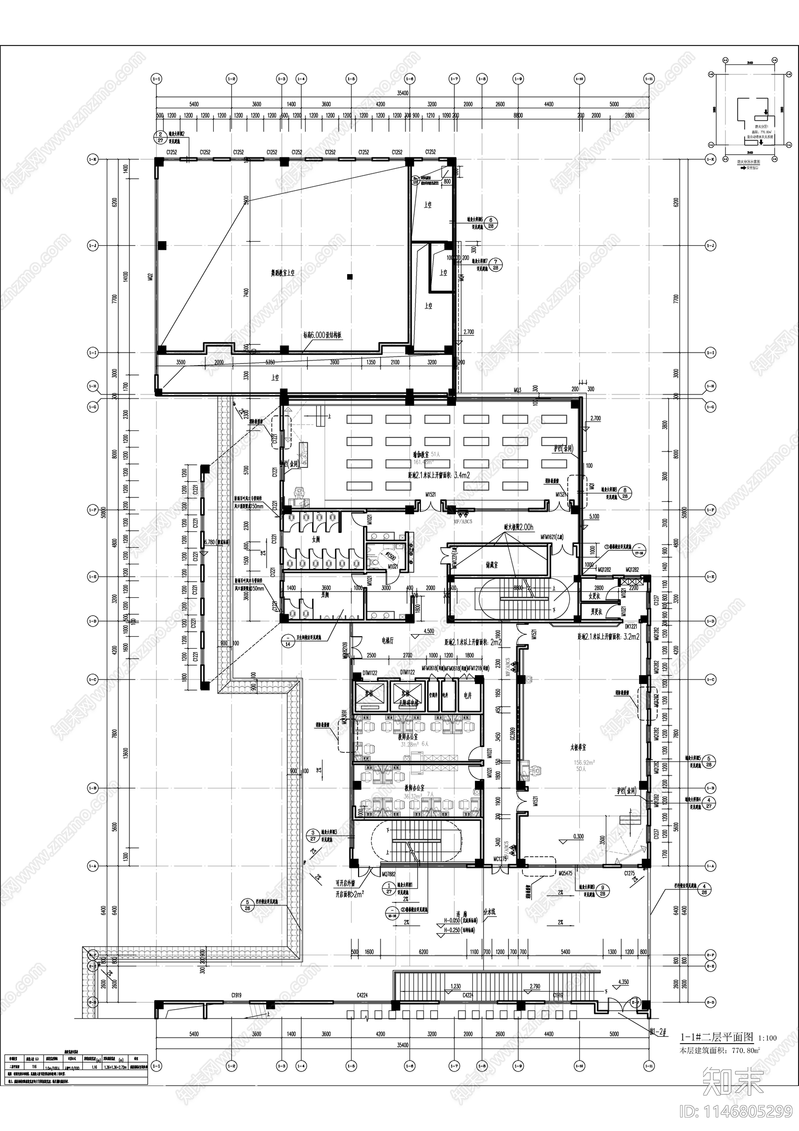 某老年大学教学楼建筑cad施工图下载【ID:1146805299】