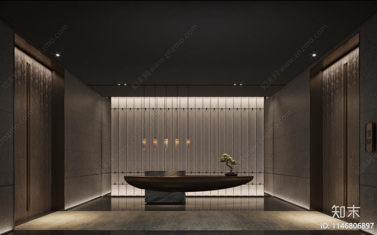 新中式售楼处室内施工图下载【ID:1146806897】