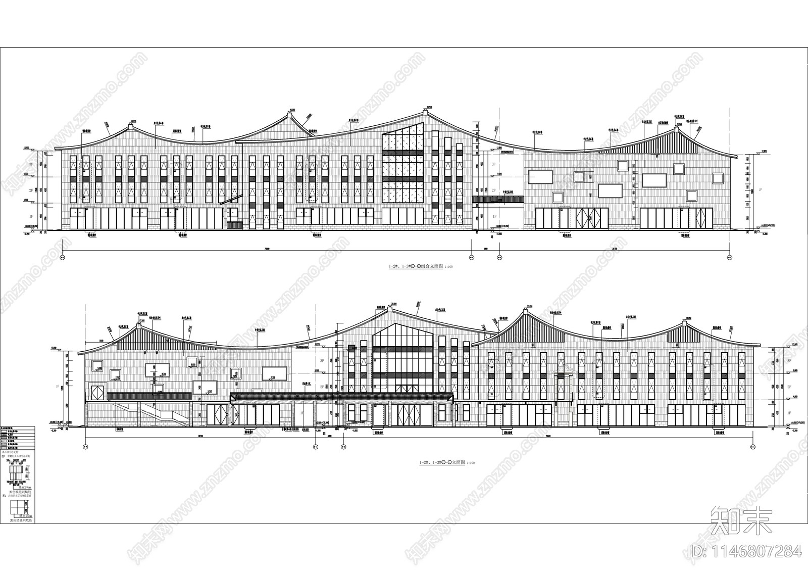 老年大学大型教学楼建筑施工图下载【ID:1146807284】