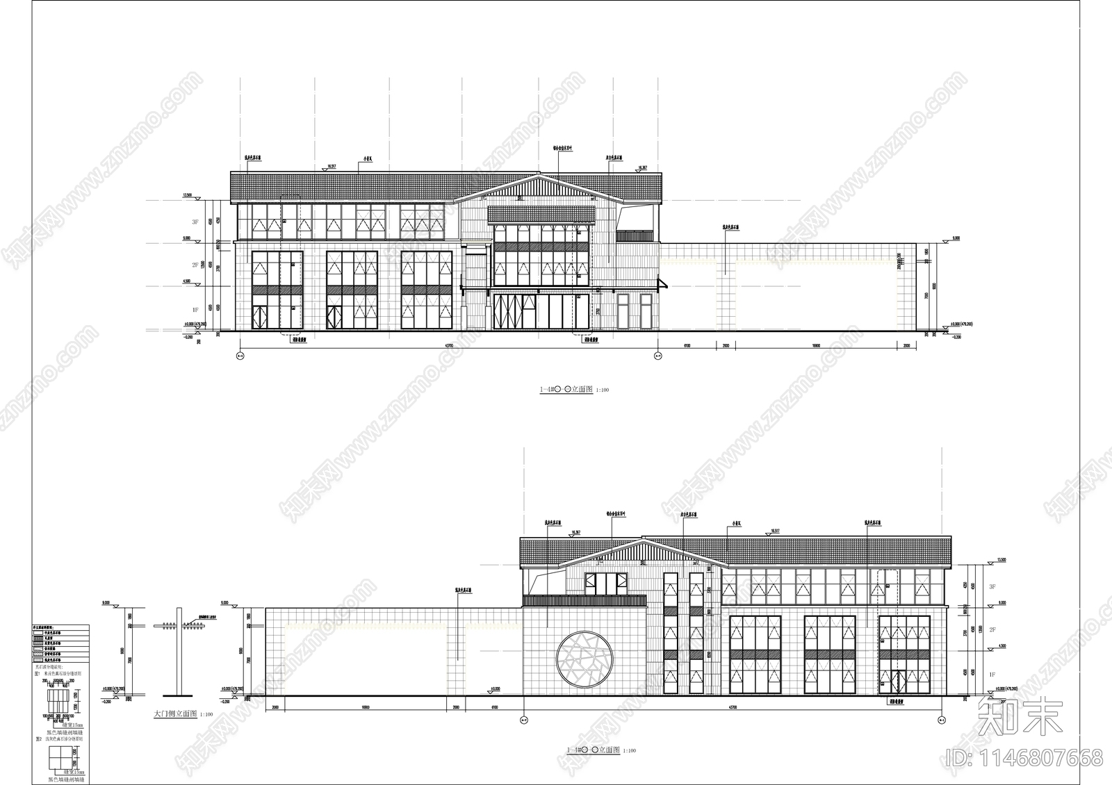 某会所建筑cad施工图下载【ID:1146807668】