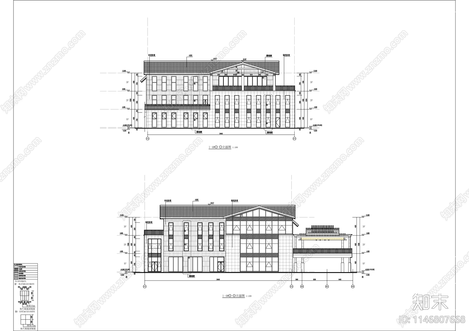 某会所建筑cad施工图下载【ID:1146807668】