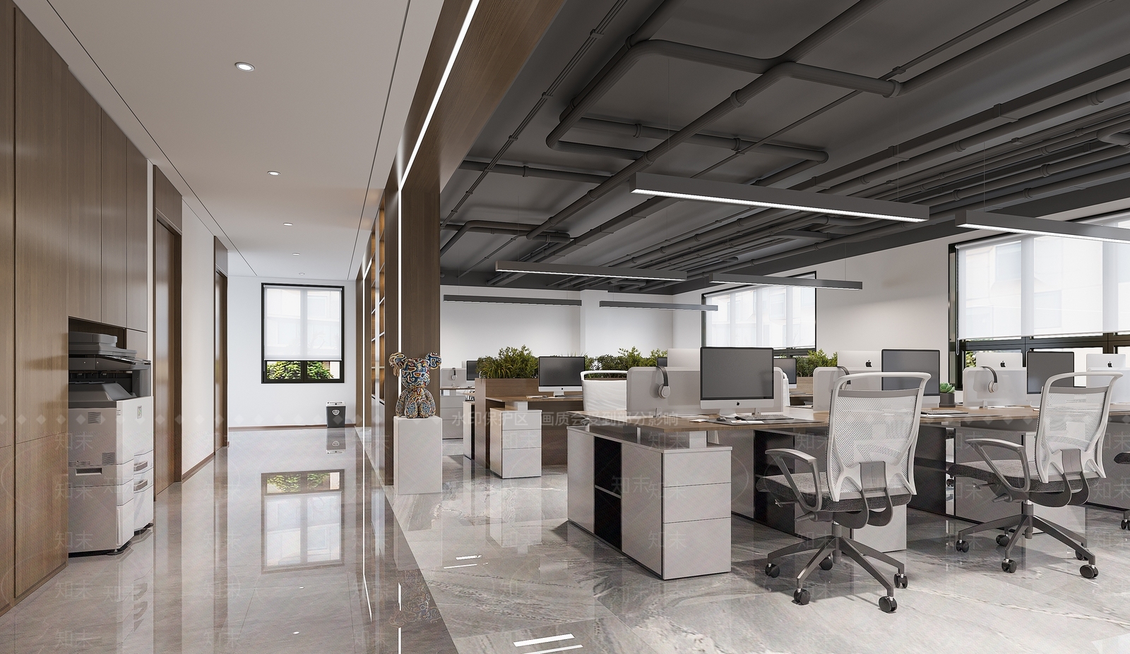现代办公区3D模型下载【ID:1147262135】