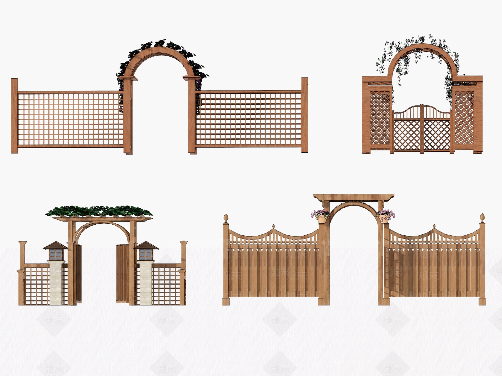 欧式庭院花架门SU模型下载【ID:1146810287】