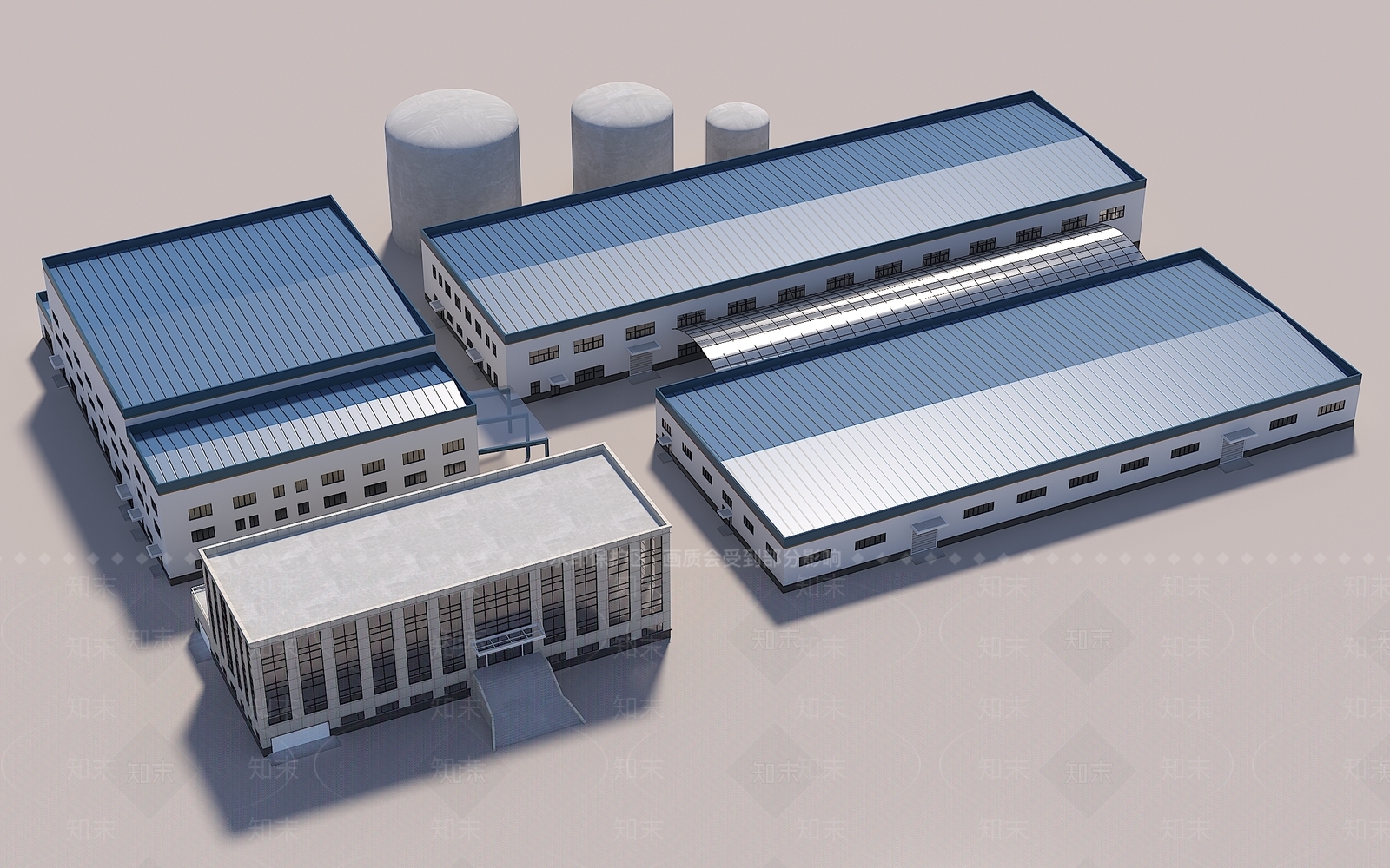 现代工业厂房3D模型下载【ID:1146812575】