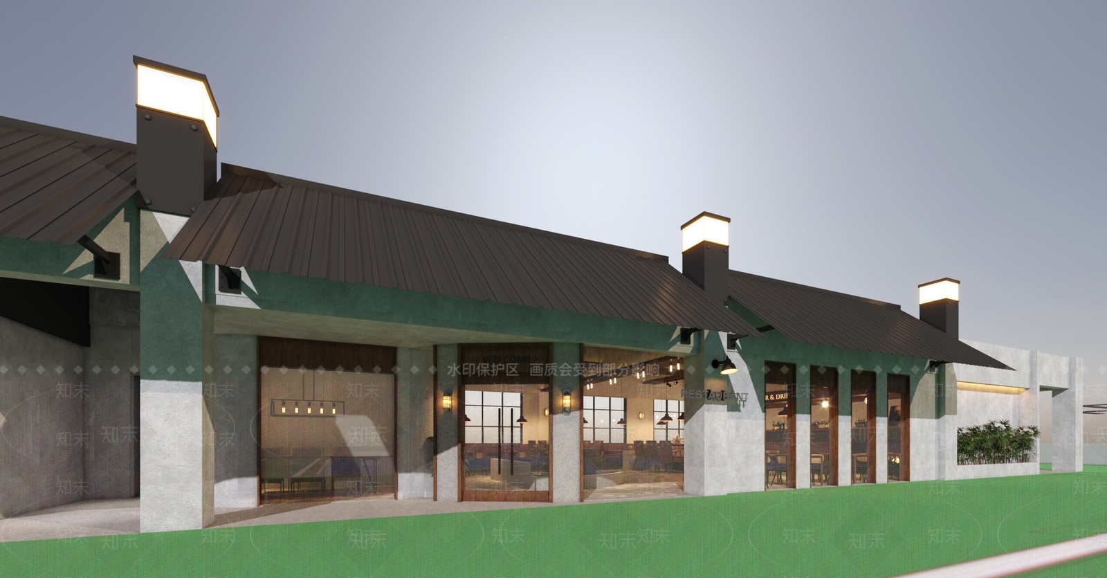 复古工业风简餐餐厅3D模型下载【ID:1146815158】