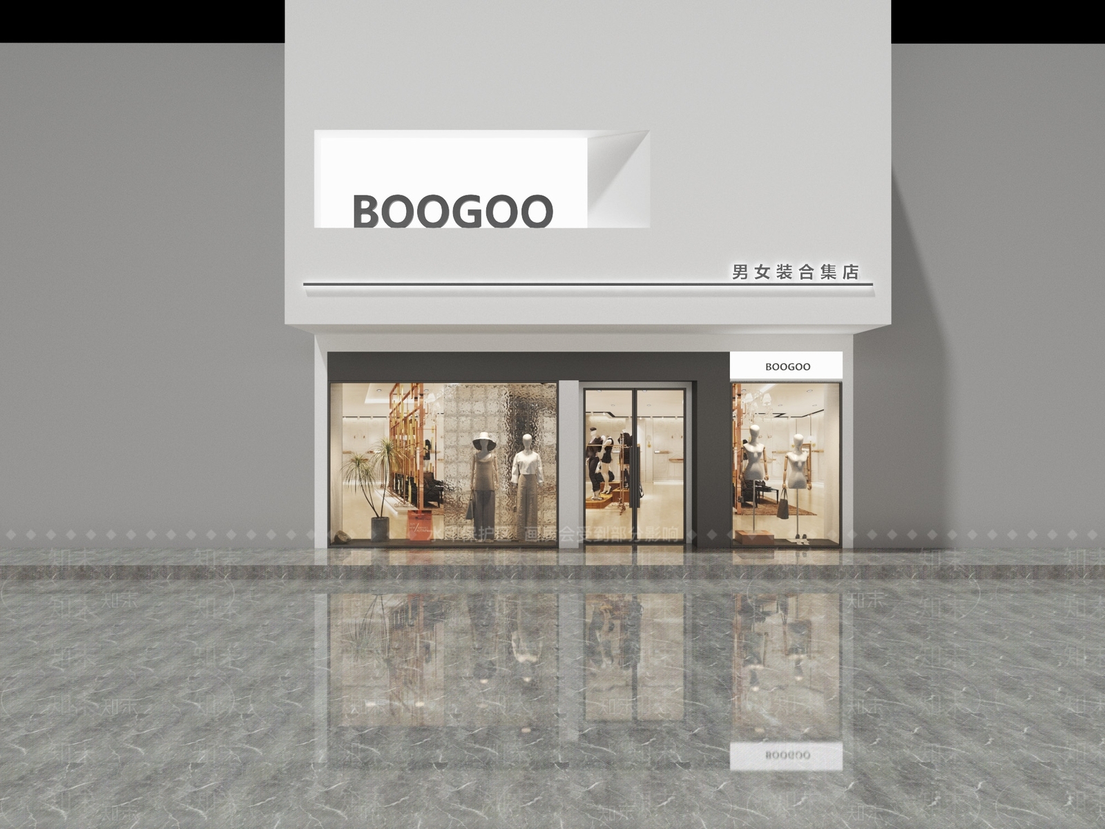 诧寂风服装店门头3D模型下载【ID:1146820043】