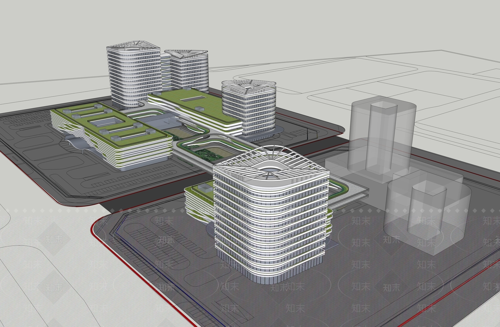 现代综合性医院SU模型下载【ID:1146821104】