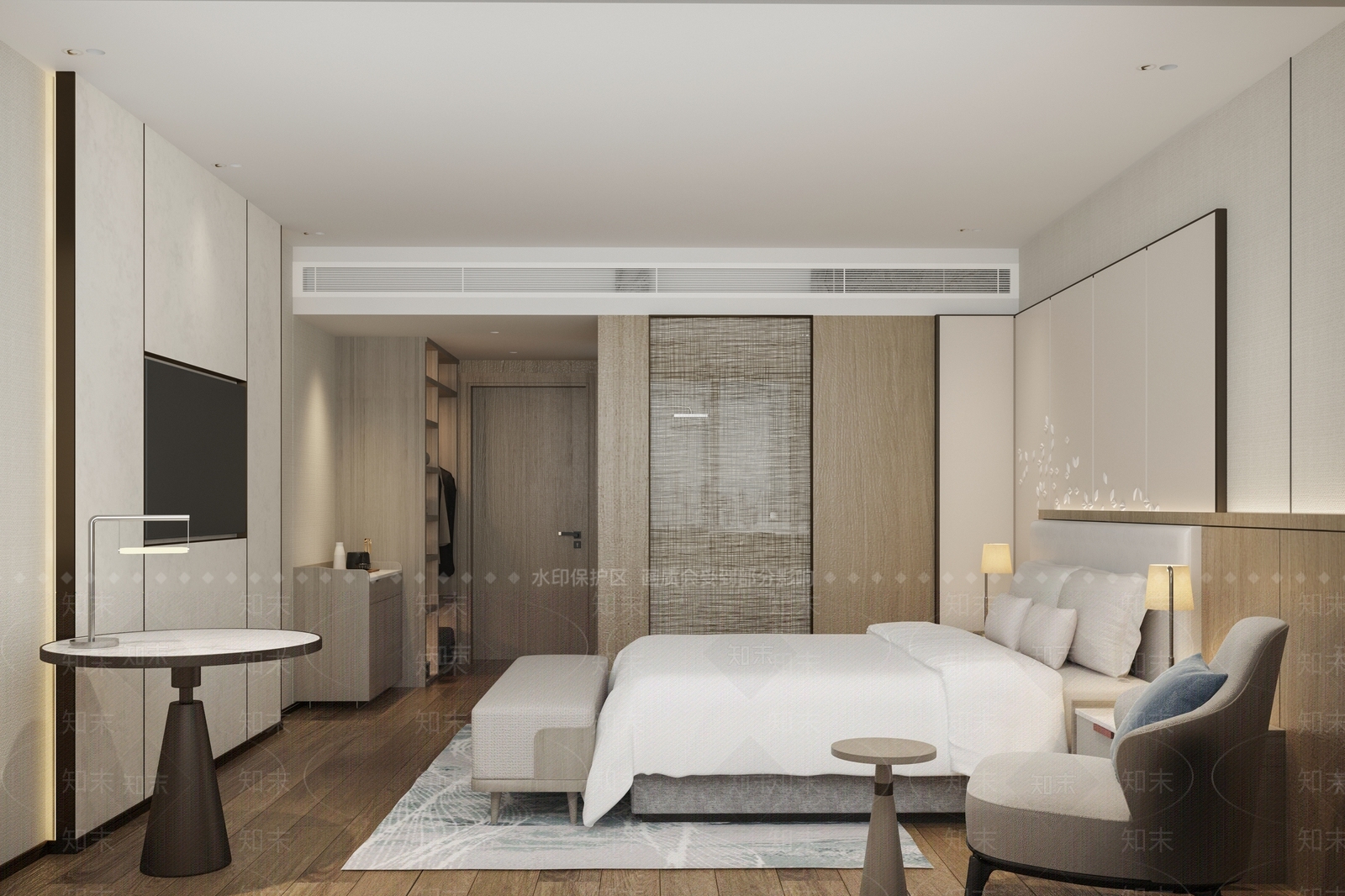 现代酒店客房SU模型下载【ID:1146821479】