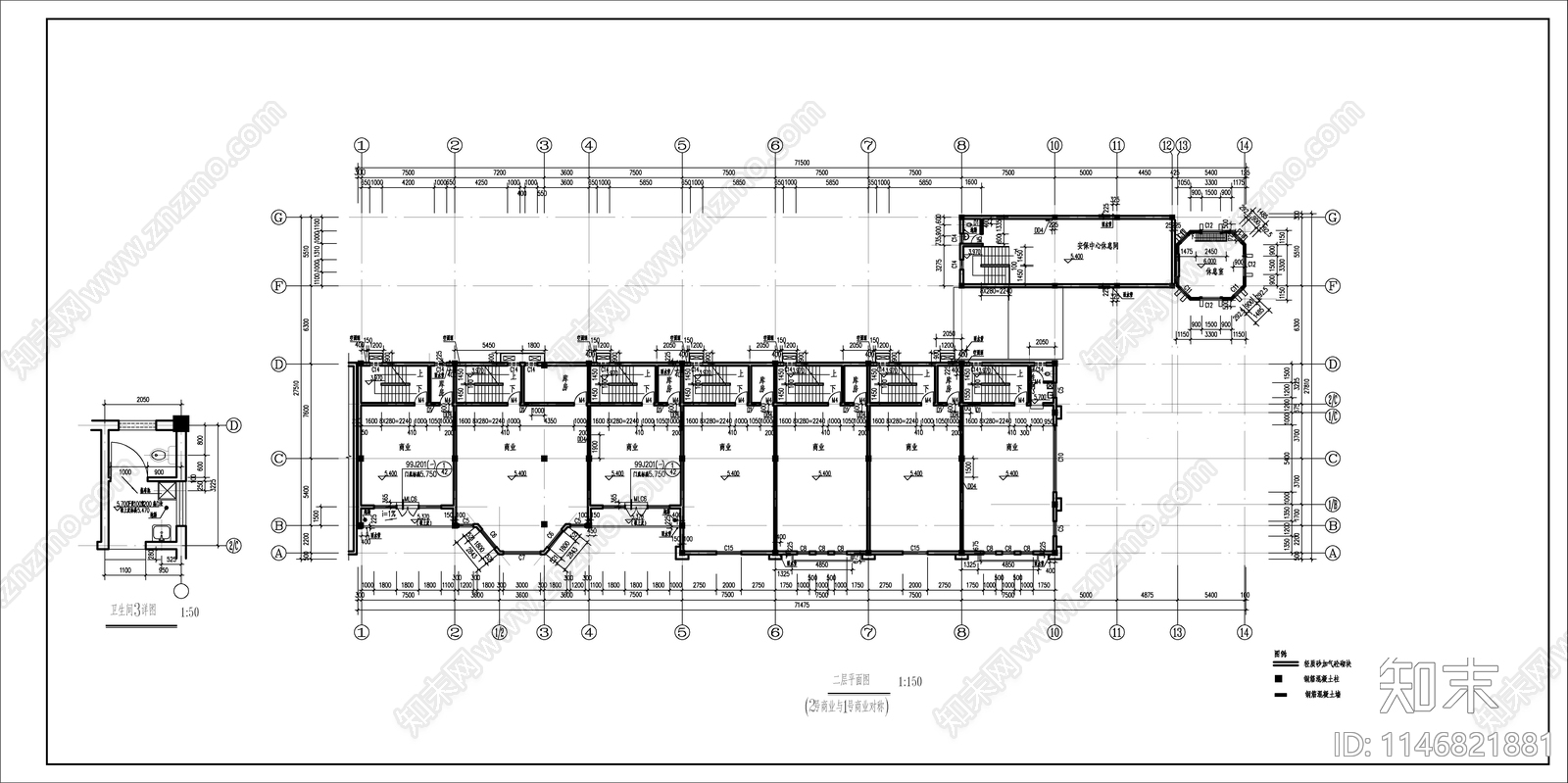 英式风格商业建筑图cad施工图下载【ID:1146821881】