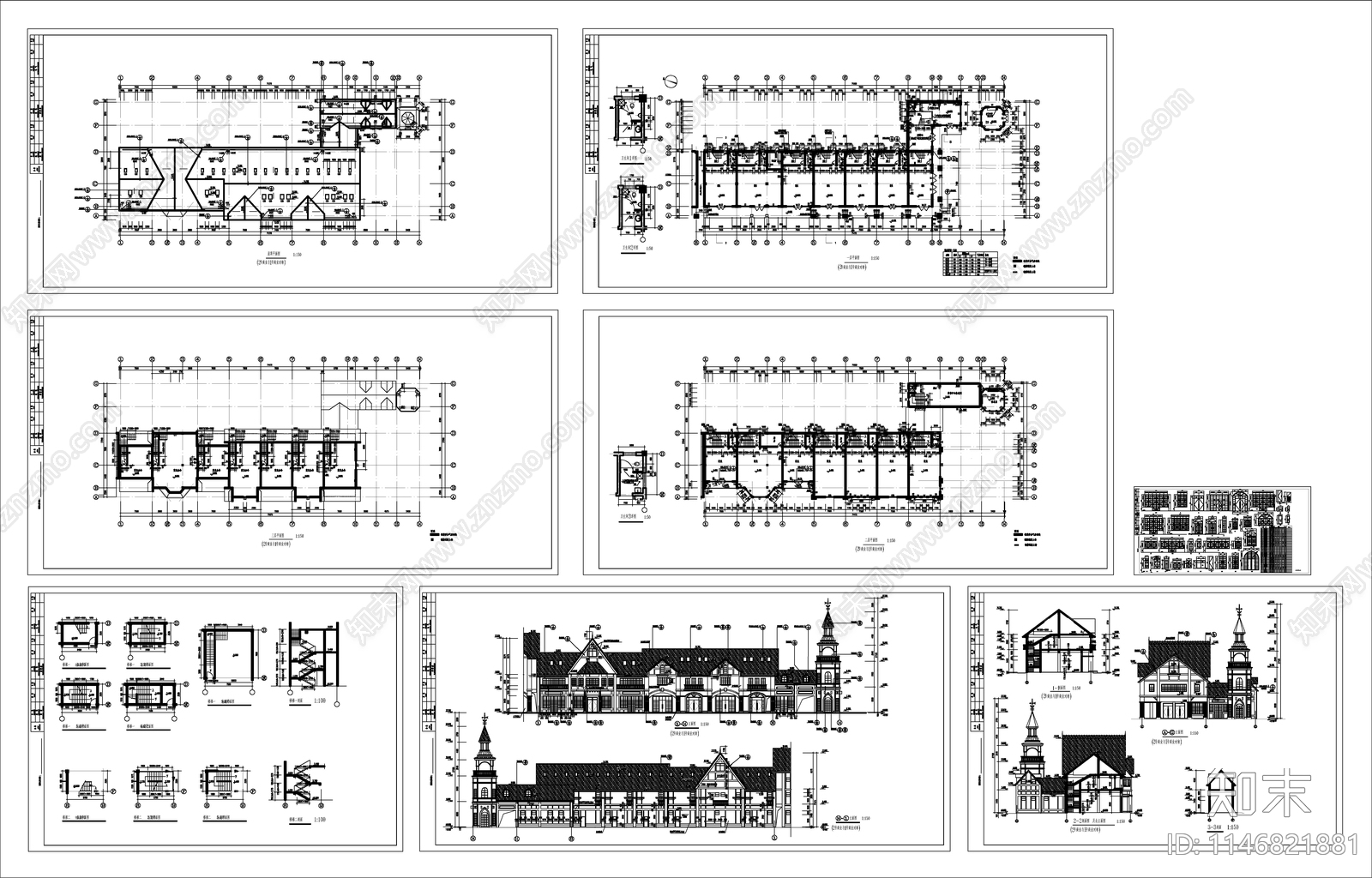 英式风格商业建筑图cad施工图下载【ID:1146821881】