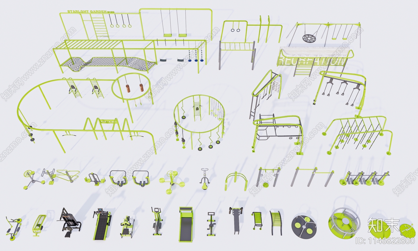 户外健身器材SU模型下载【ID:1146822800】