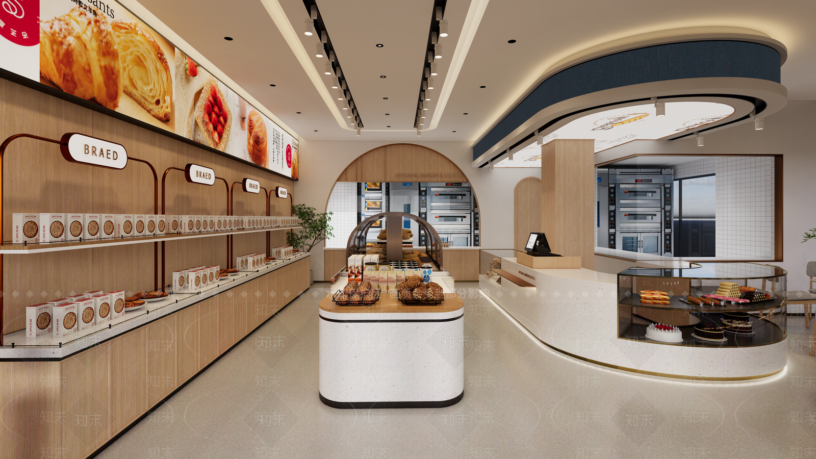 现代甜品蛋糕店SU模型下载【ID:1147628646】