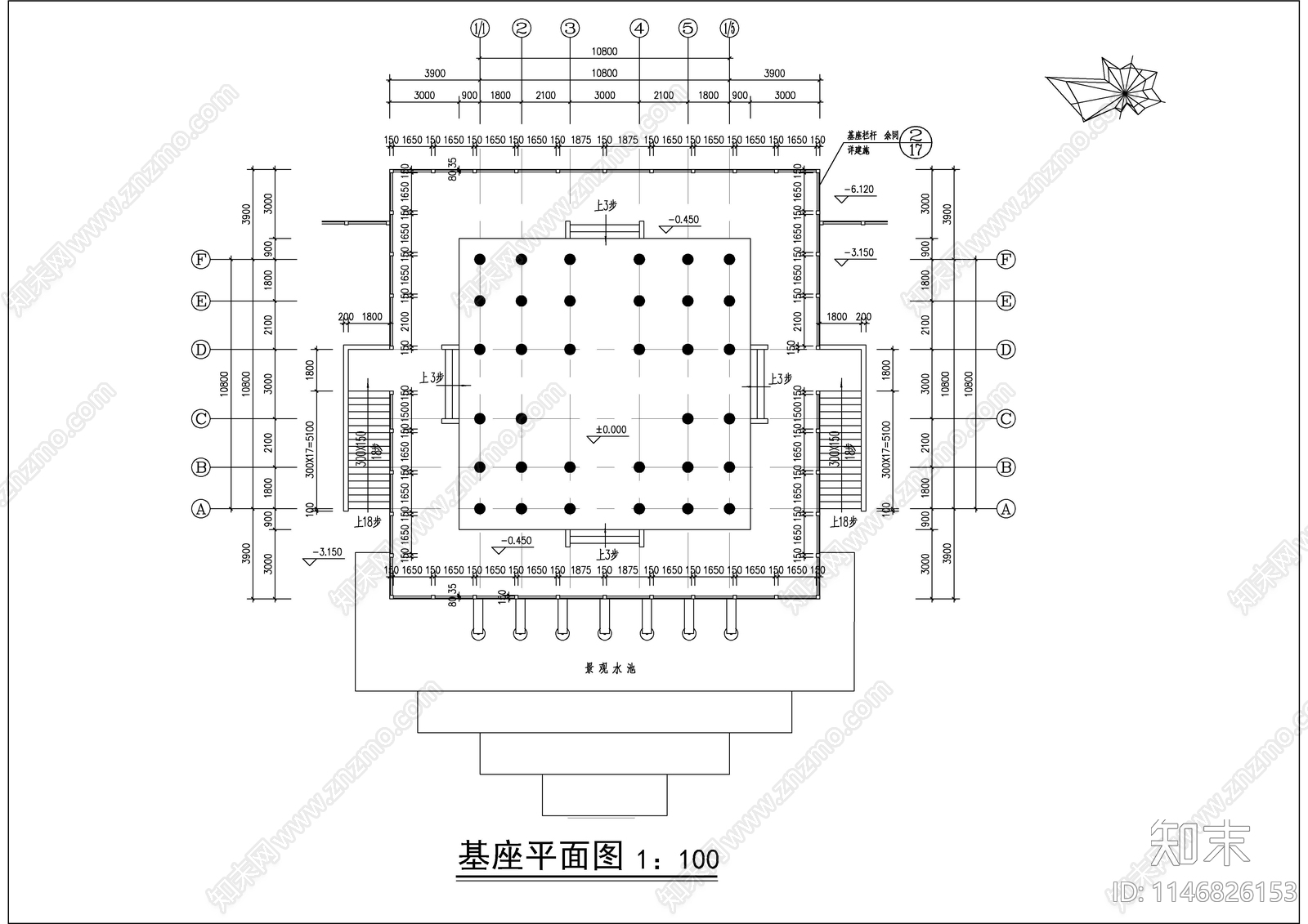 天一阁塔建建筑cad施工图下载【ID:1146826153】