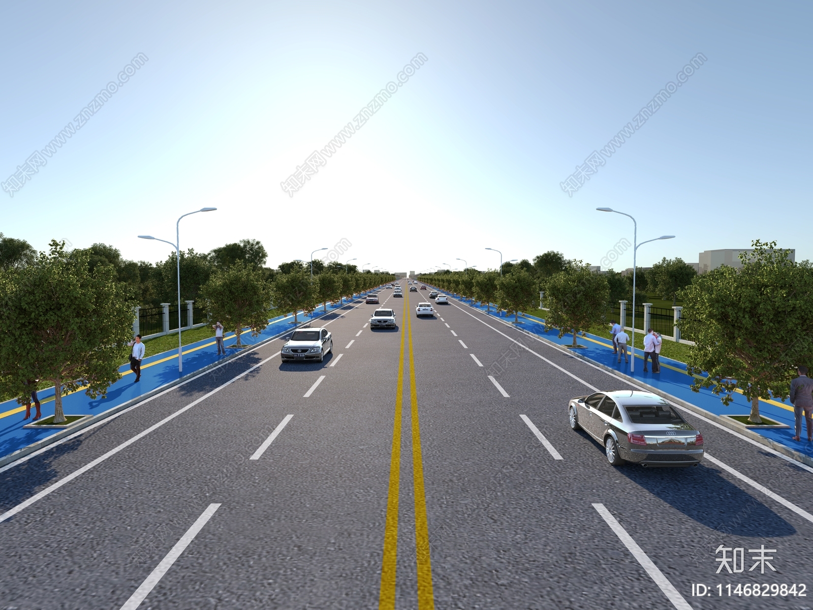 现代市政道路3D模型下载【ID:1146829842】