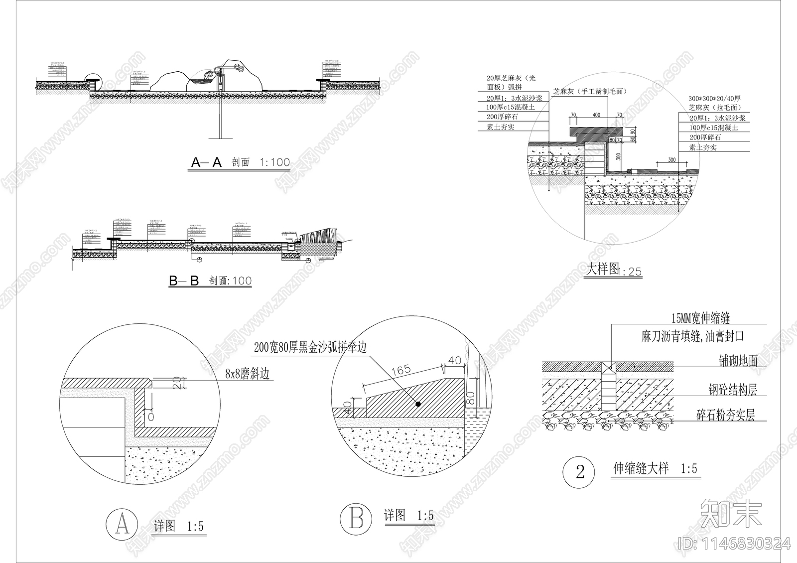 园形小广场cad施工图下载【ID:1146830324】