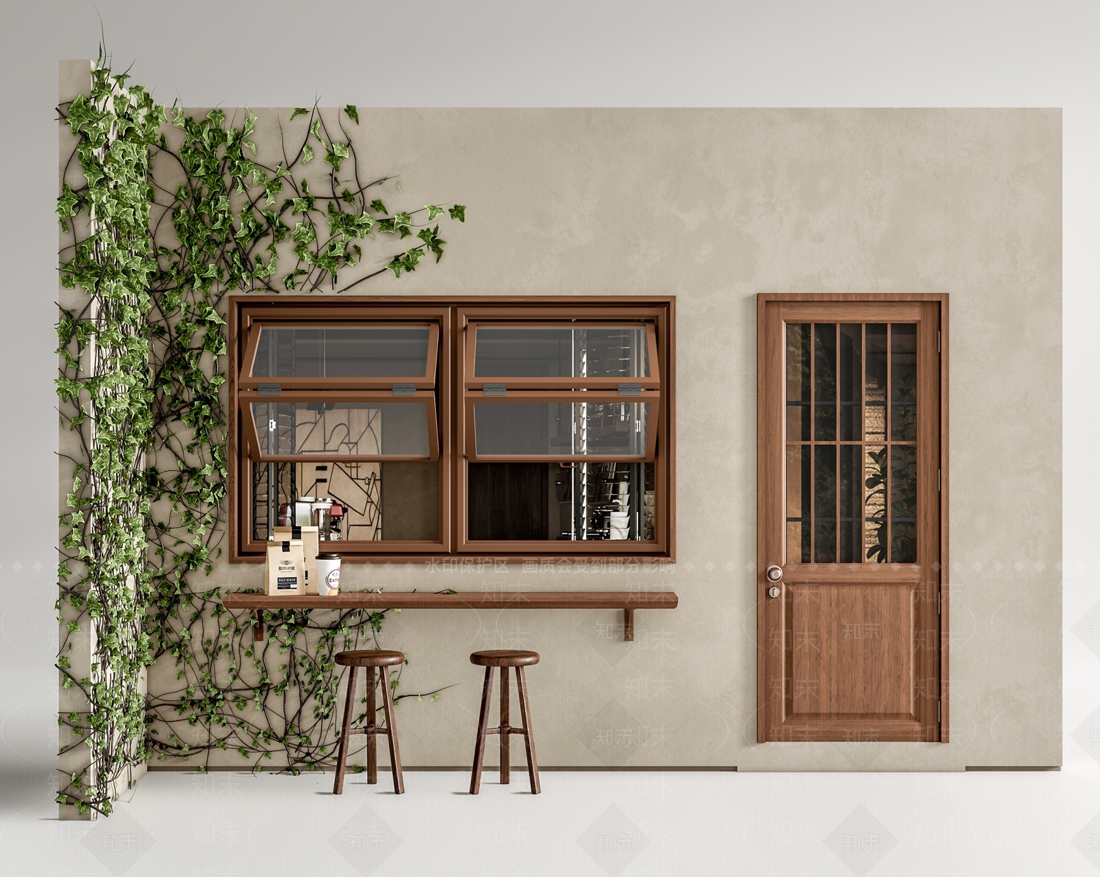 爬山虎藤蔓绿植墙3D模型下载【ID:1146830997】