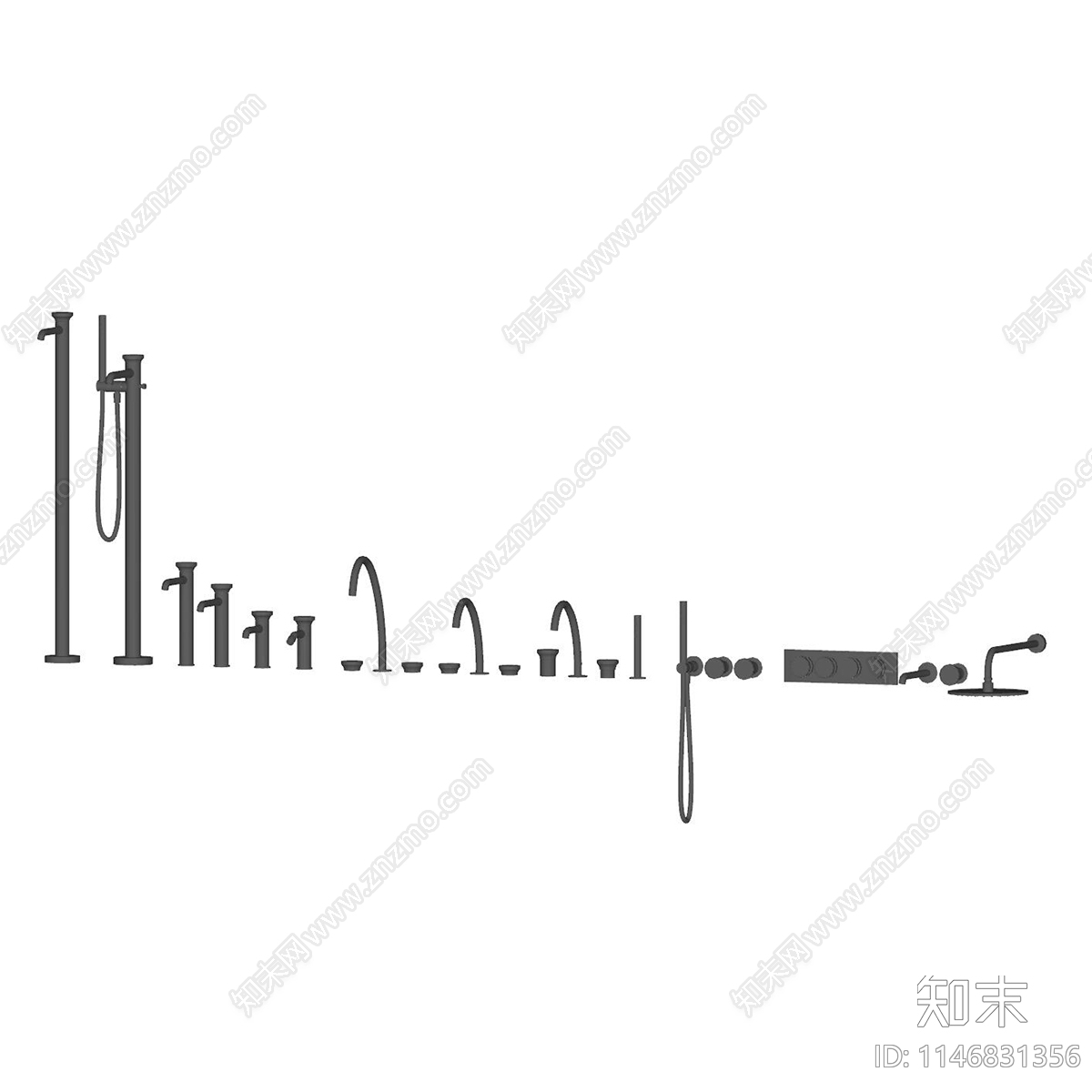 现代水龙头SU模型下载【ID:1146831356】