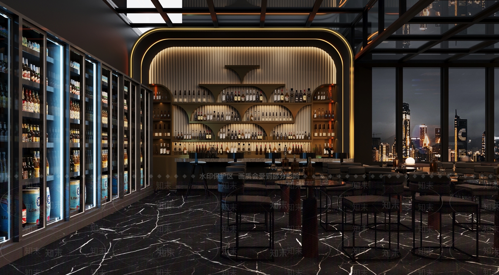 现代工业风威士忌吧酒吧3D模型下载【ID:1146832397】