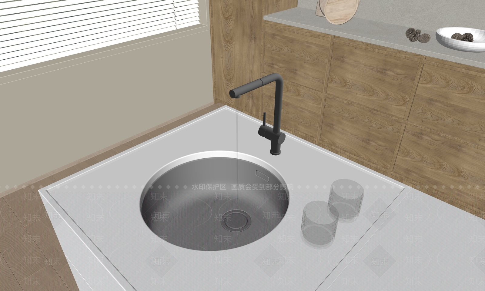 现代水槽SU模型下载【ID:1146833889】