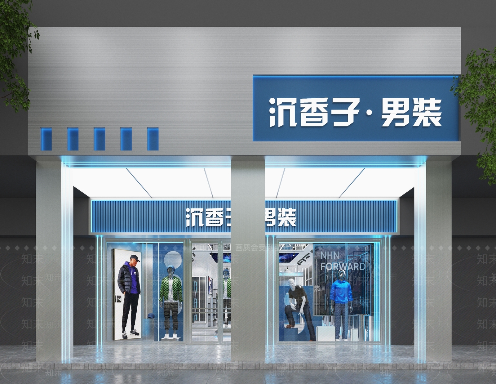 现代服装店门头门面下载3D模型下载【ID:1146835181】