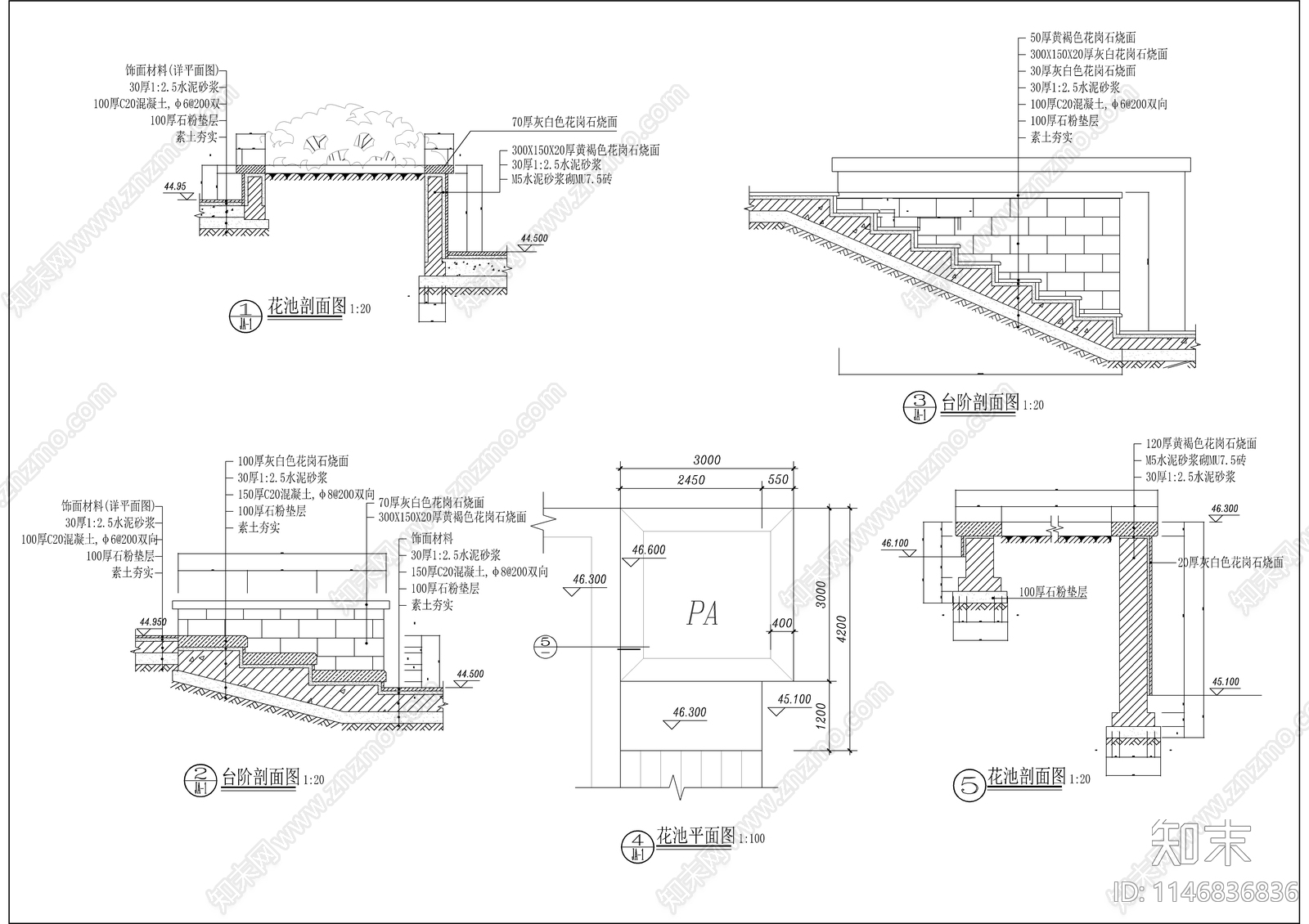 小广场园林景观cad施工图下载【ID:1146836836】