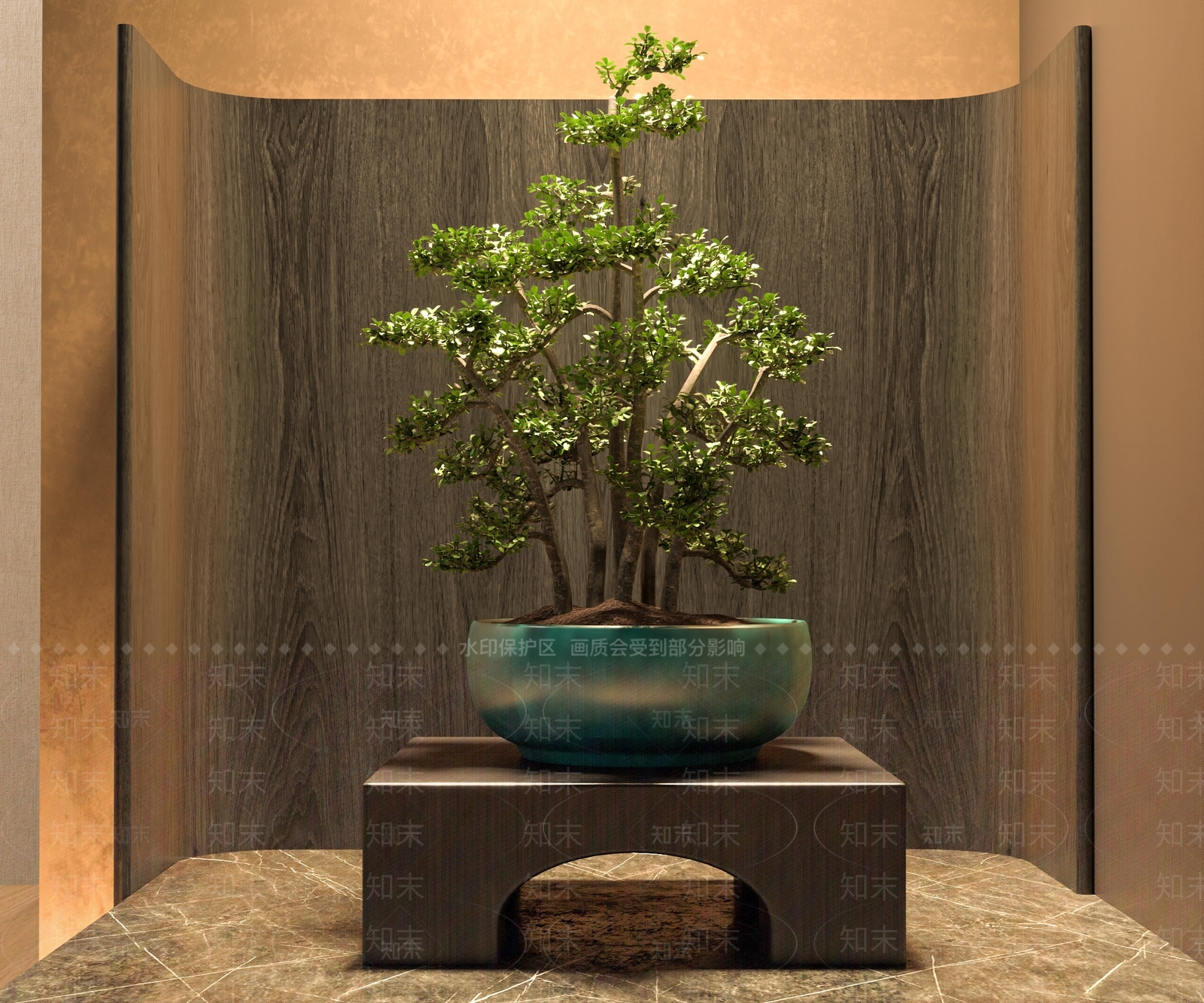 新中式盆栽花3D模型下载【ID:1146840800】