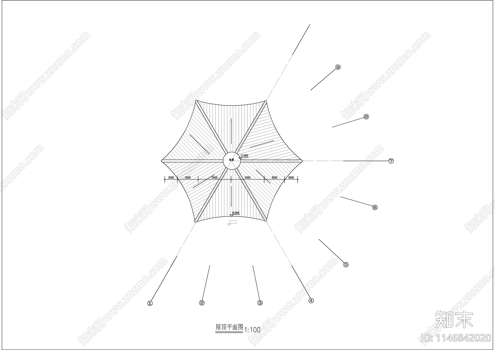 三层古建建筑cad施工图下载【ID:1146842020】