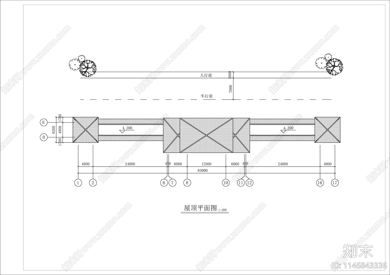 古建城楼建筑cad施工图下载【ID:1146843336】